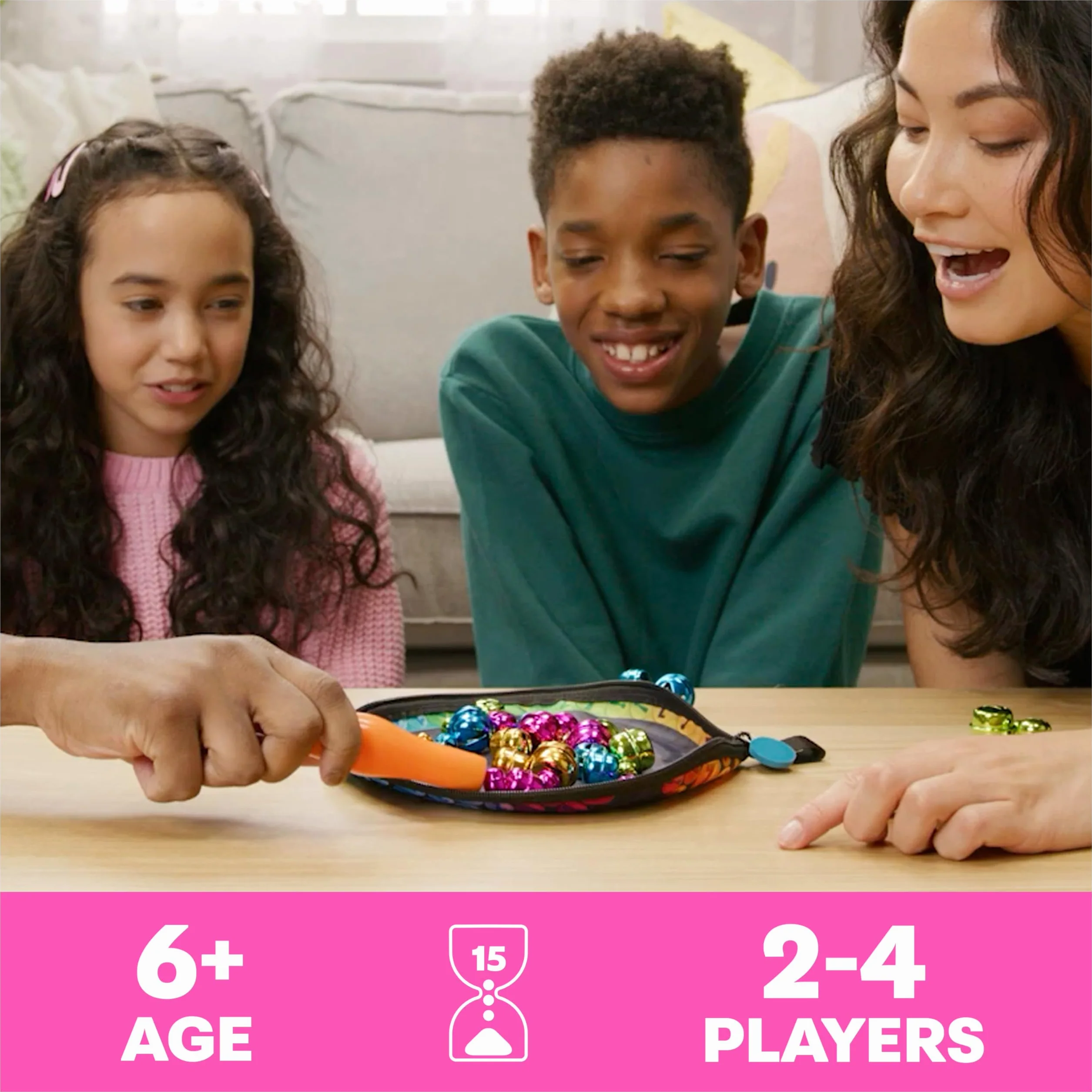 Spin Master Games Bellz - przyciągająca gra magnetyczna dla całej rodziny, z praktyczną kieszenią neoprenową do zabawy w podróży, dla 2-4 graczy od 6 lat