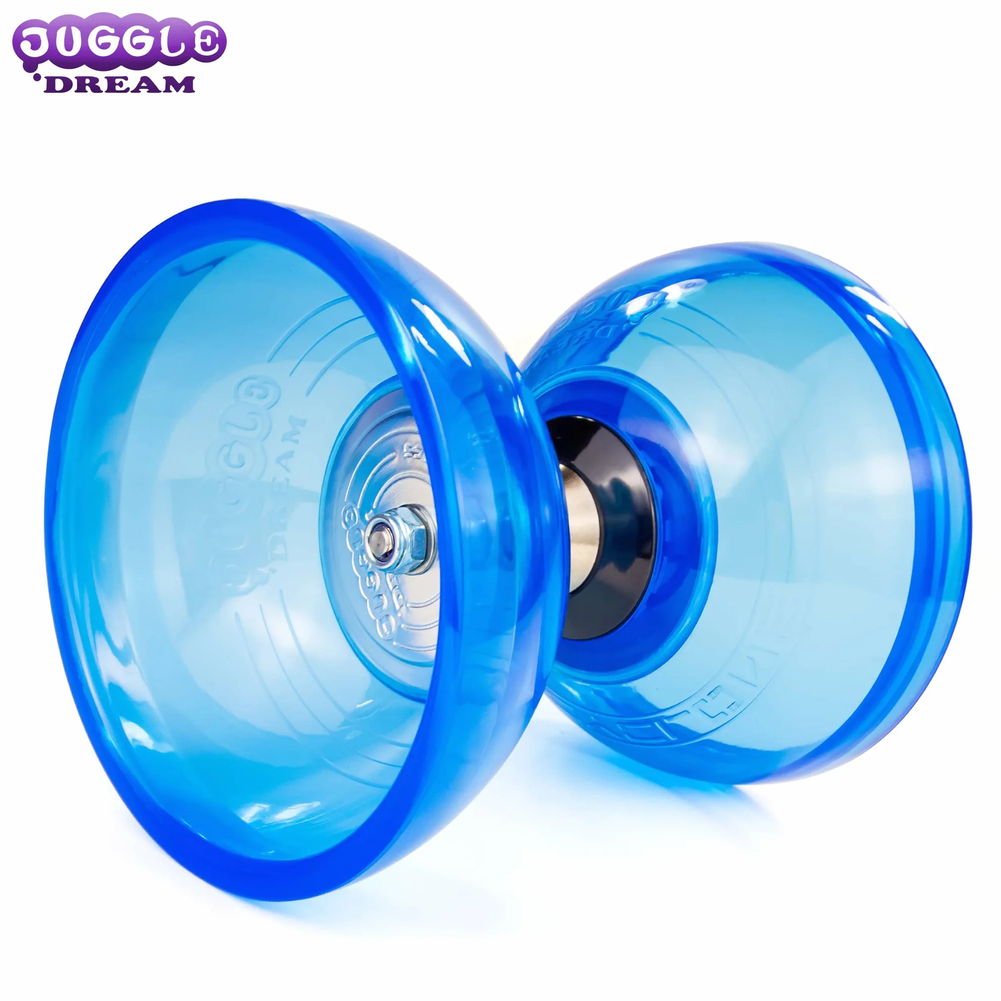 Juggle Dream Cyclone Quartz zestaw do żonglerki Diabolo – profesjonalny bieg z łożyskiem kulkowym, w zestawie aluminiowe pręty, film edukacyjny online – zabawka do żonglowania (niebieski)