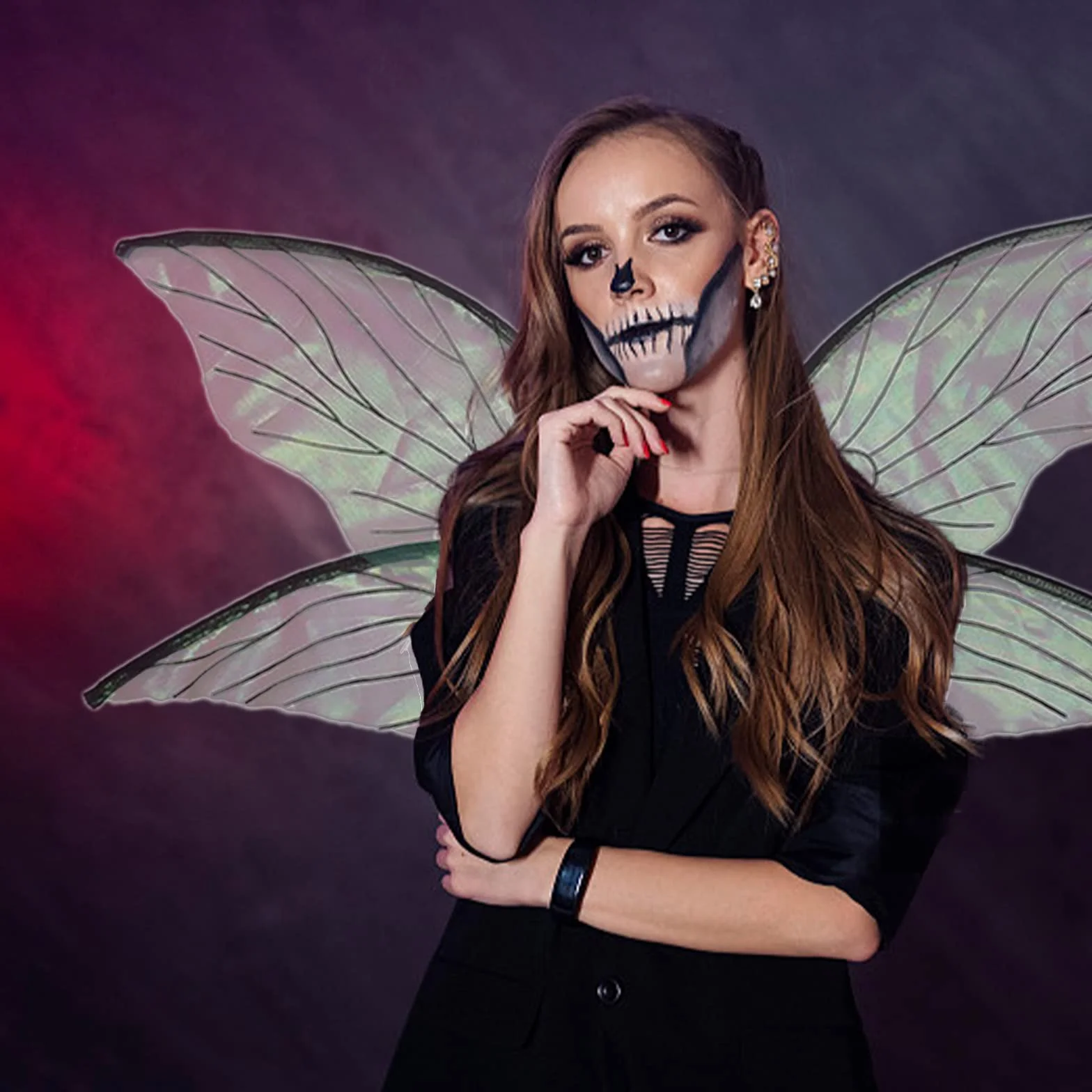 Fairy Wings For Girls, Girls Butterfly Wings Fairy Wings Sparkling Sheer Angel Wings, Dress Up Musujące Fairy Wings Sheer Wings Fairy Costumes For Birthday Party Halloween Game Favor(Pomarańczowy)