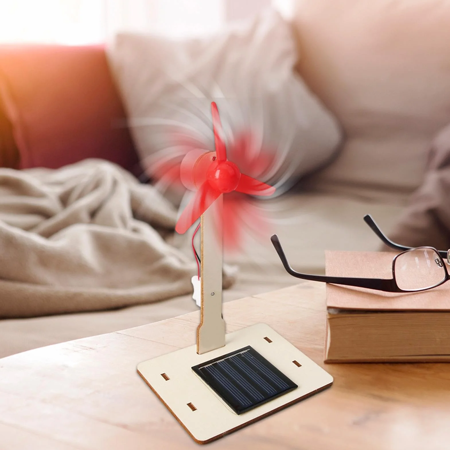 Wiatrak zasilany energią słoneczną | DIY turbina wiatrowa zasilana energią słoneczną, zabawki solarne edukacja zabawna zabawka prezent do dekoracji wnętrz ozdoba ogrodowa