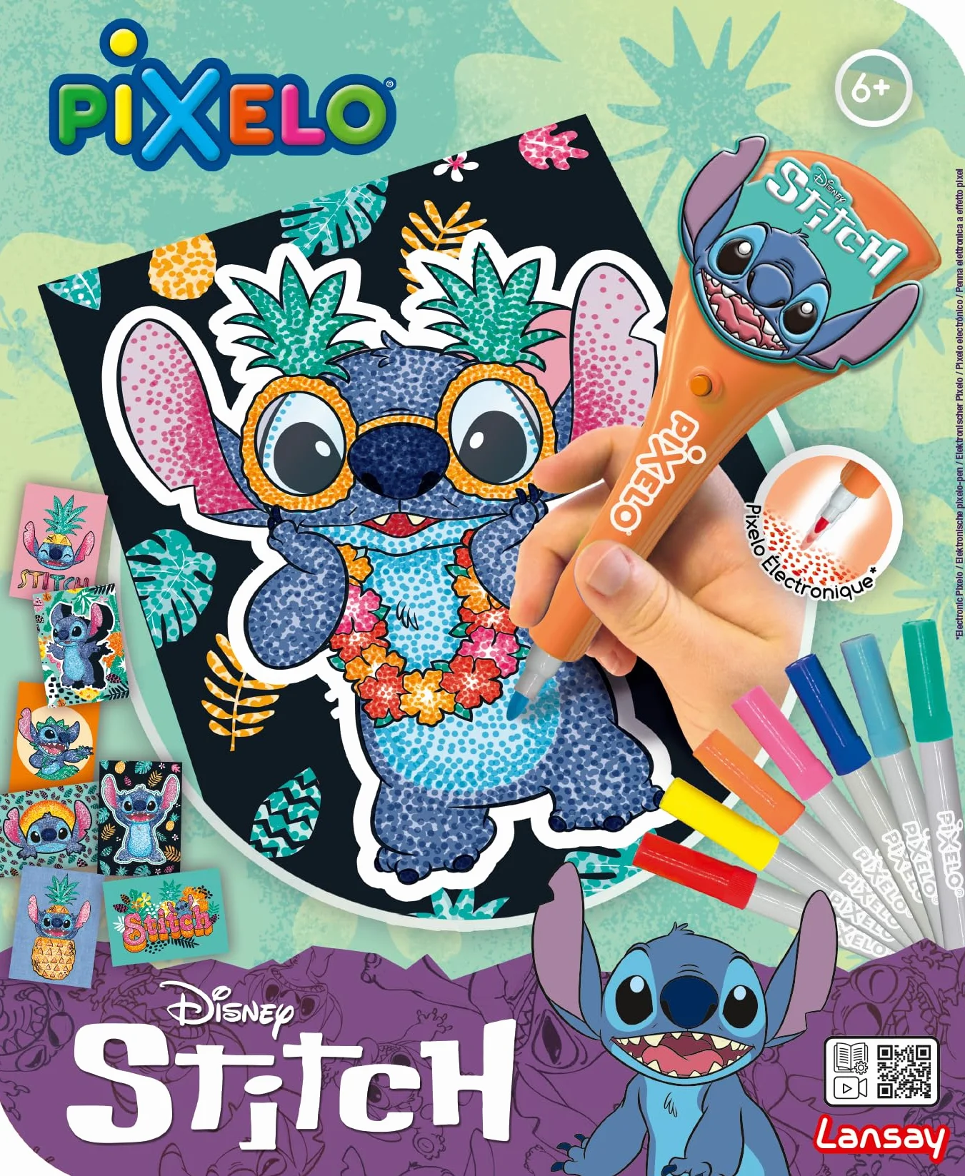 PIXELO - Zestaw Disneya: Stitch - Tworzy piękne kolorowe rysunki w kilka chwil - kreatywna i zabawna aktywność dla dzieci - Kreatywny wypoczynek - Rozwija wyobraźnię - 6+