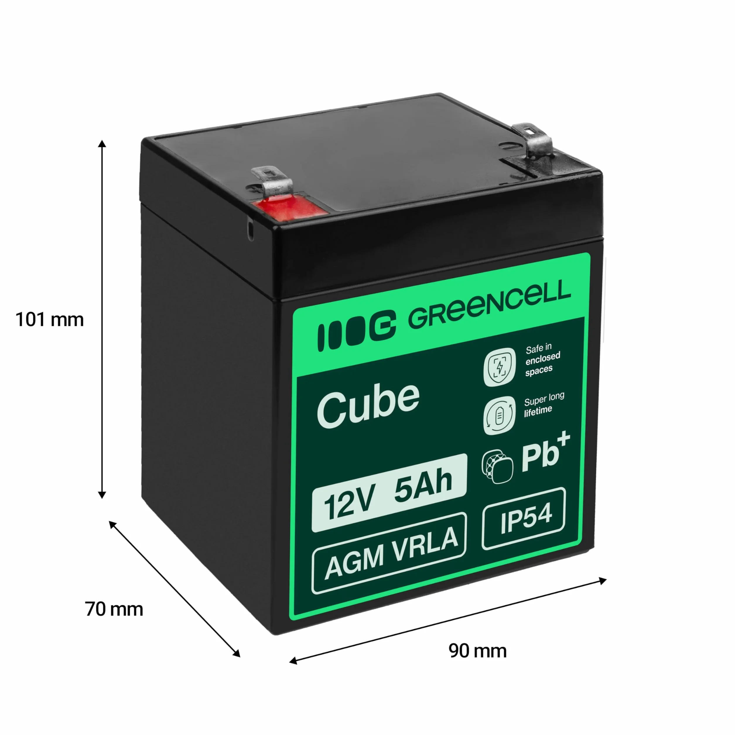 Green Cell® AGM 12 V 5 Ah akumulator VRLA akumulator ołowiowy, akumulator zapasowy, akumulator żelowy, odporny na cykle, zabawka elektryczna, alarm, prąd awaryjny, pojazdy dla dzieci, quad dziecięcy
