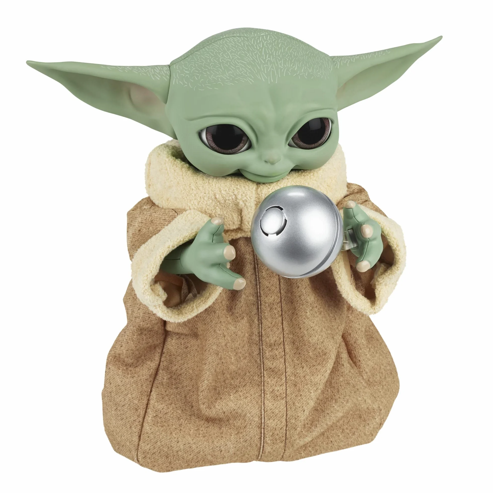 Star Wars Grogu z Gwiezdnych wojen z galaktyczną przekąską, to animatroniczna zabawka o wysokości 23,5 cm. Ten mandalorian to ponad 40 kombinacji dźwięków i ruchów, dla dzieci od 4 lat