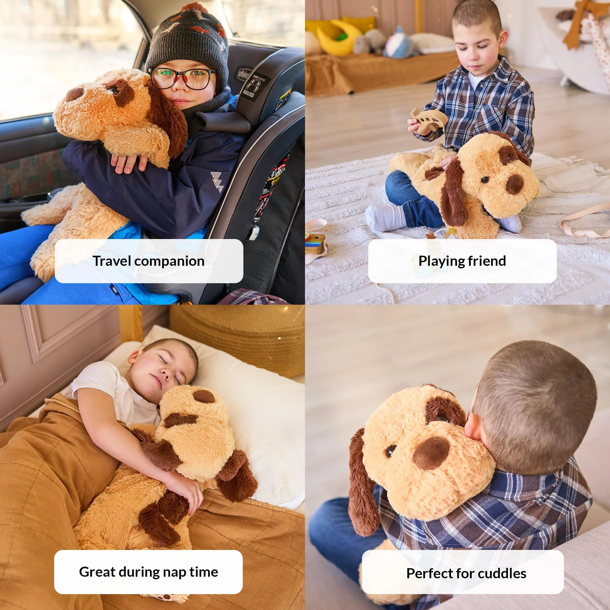 Obciążeniowy Pluszak Pies | 2,3 kg | Uspokajający i Komfortowy | Weighted Plush Dog | Dla Dorosłych i Dzieci | Z Torbą do Przenoszenia