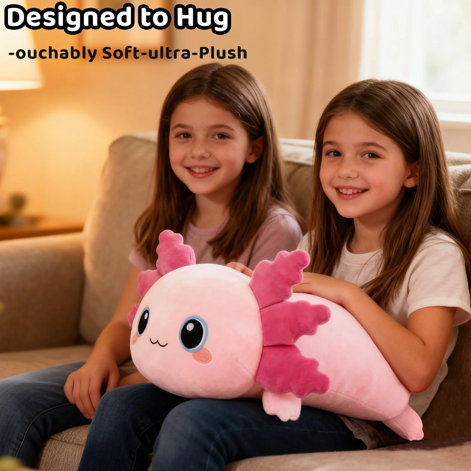 SQEQE Maskotka Axolotl, Kawaii pluszowa zabawka o wadze, miękka pluszowa zabawka jako prezent dla dzieci i dorosłych, 60 cm
