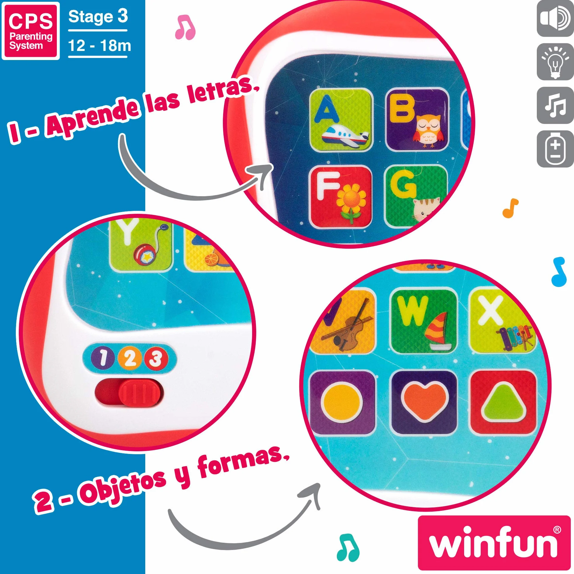 winfun ColorBaby 44256 taca do nauki ze światłem i dźwiękiem