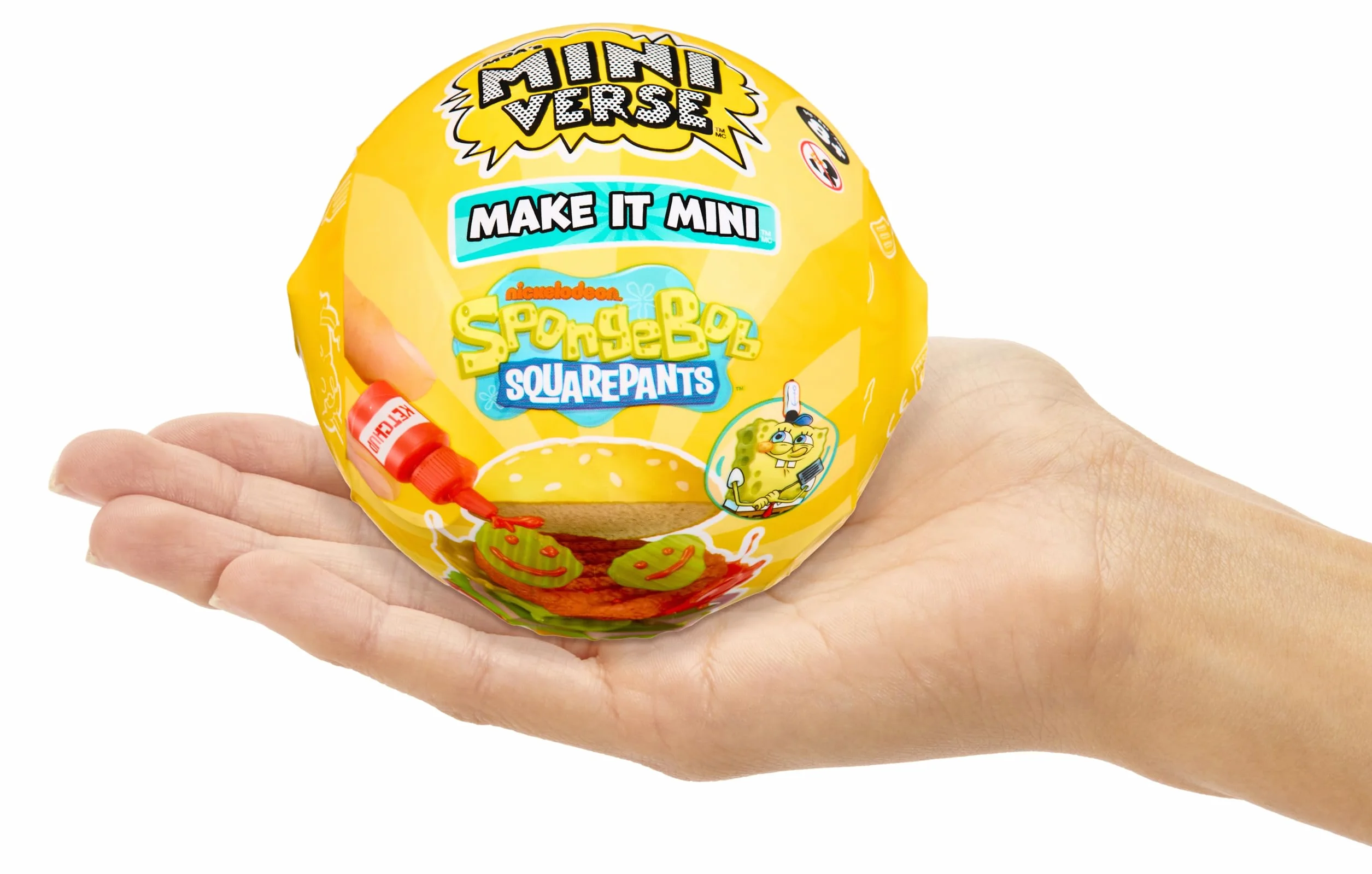 MGA's Miniverse Make It Mini SpongeBob SquarePants - Mini Przedmioty Kolekcjonerskie, Majsterkowanie, Zabawa Zywicą, Repliki Jedzenia, Niejadalne, dla Kolekcjonerów i Dzieci w Wieku od 8 Lat.