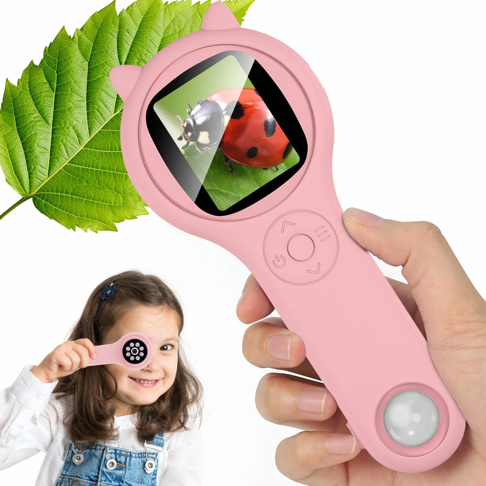 Mikroskop dla dzieci, ręczny mikroskop do telefonu komórkowego, ekran IPS 2,0”, mikroskop cyfrowy 500X, mikroskop kieszonkowy, zabawka edukacyjna dla mikroświata