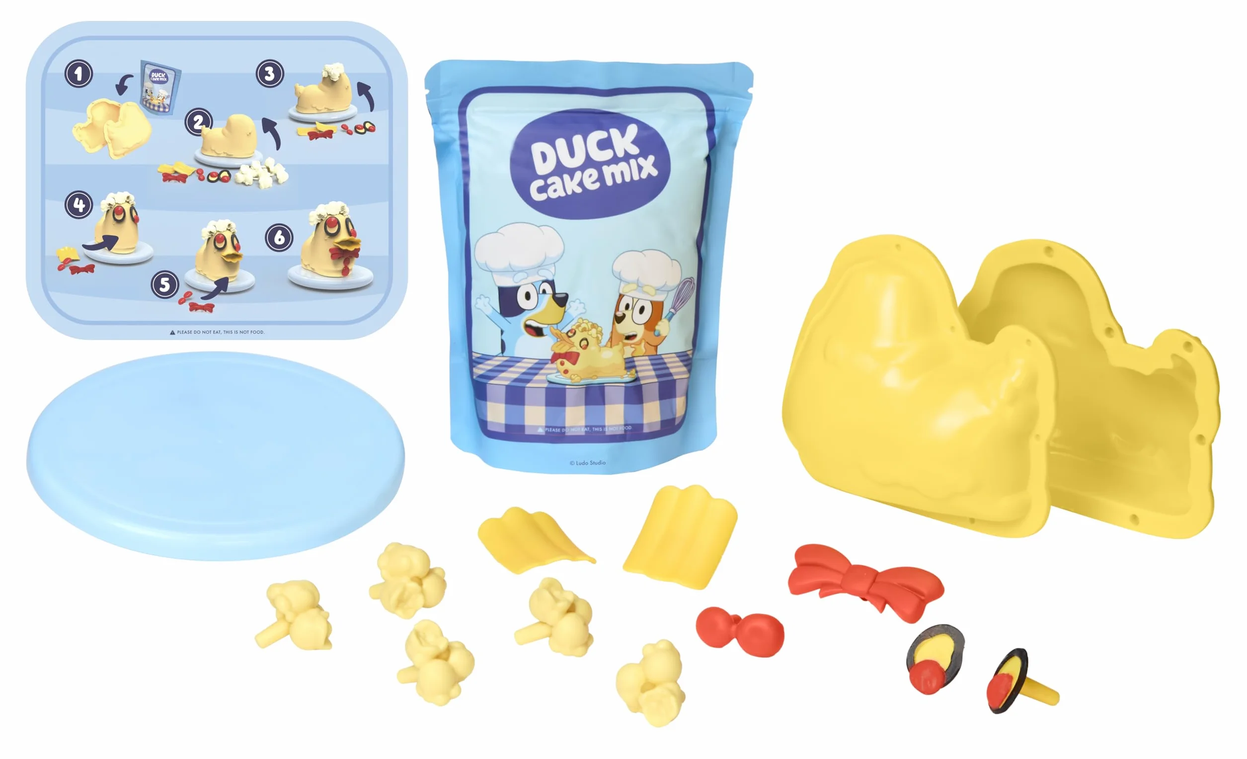 Little Tikes Creative Chefs Bluey Duck Cake Kit Zestaw do Zabawy w Gotowanie z Masą Make It Mix i 15 Akcesoriami