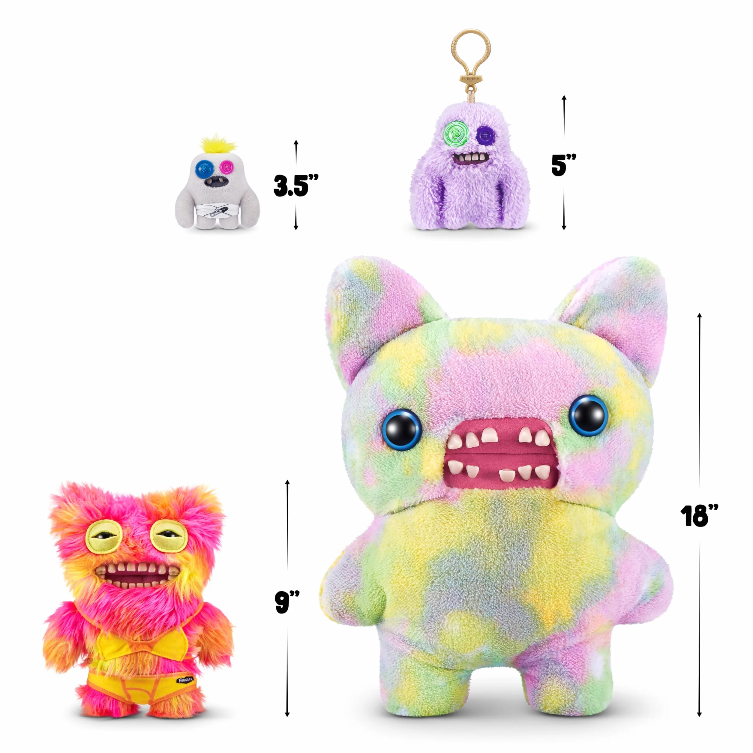 Fuggler Vacay Vibes by ZURU, Funny Ugly Monster, Plush, Collectible, Toy (Mr Buttons - Multi)