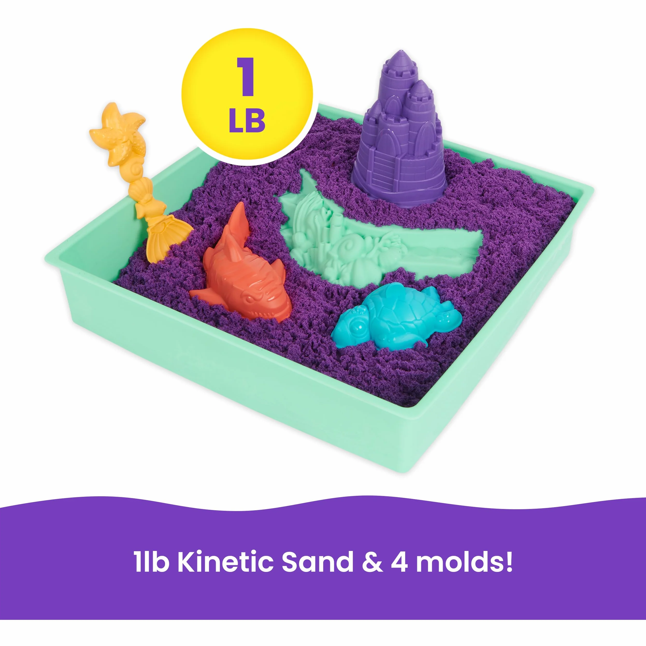 Kinetic Sand - Zestaw piaskownica. Fioletowy piasek do zabawy