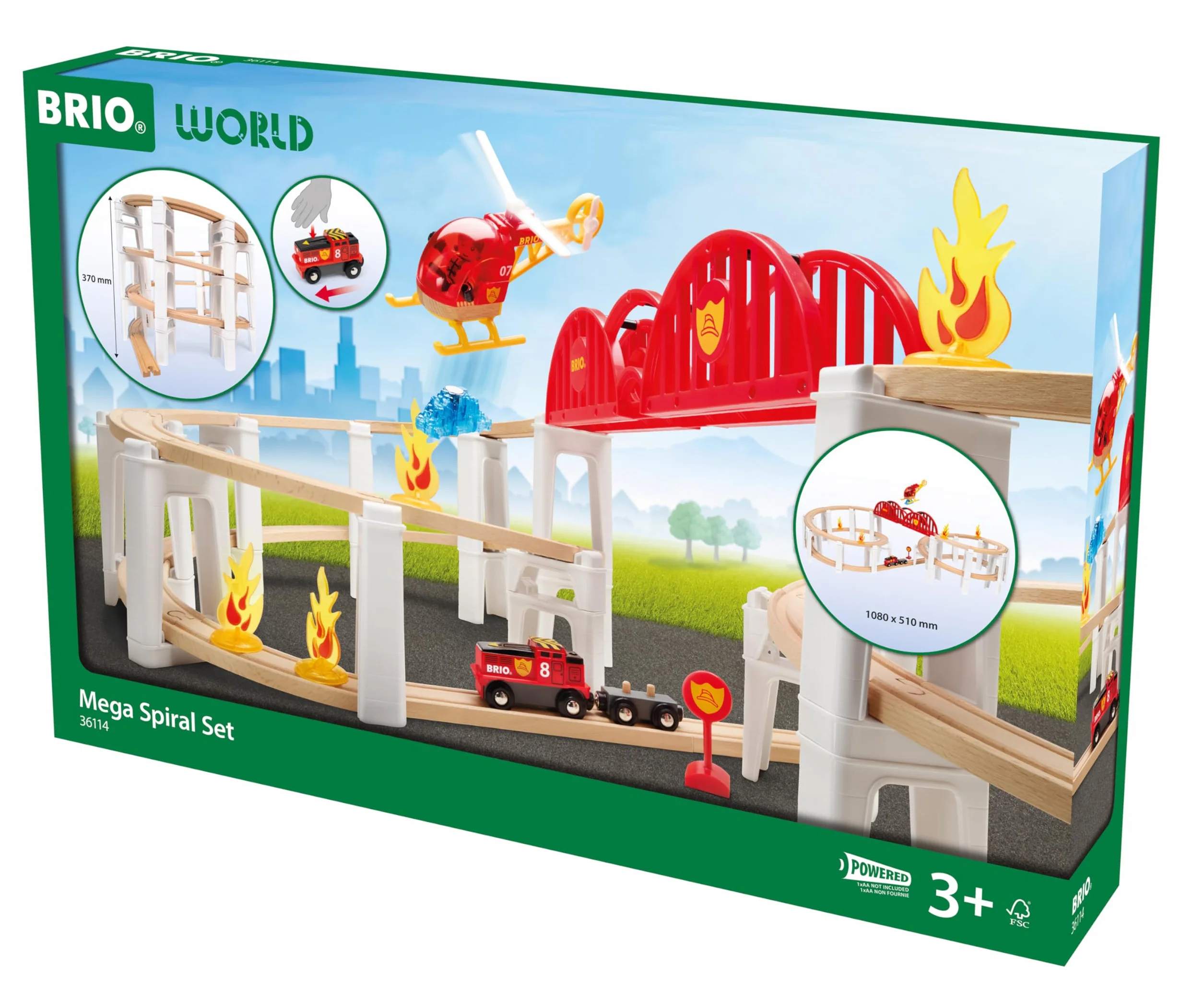 BRIO World - 36114 Großes Spiralenset| Spielzeuglok-Set für Kinder ab 3 Jahren