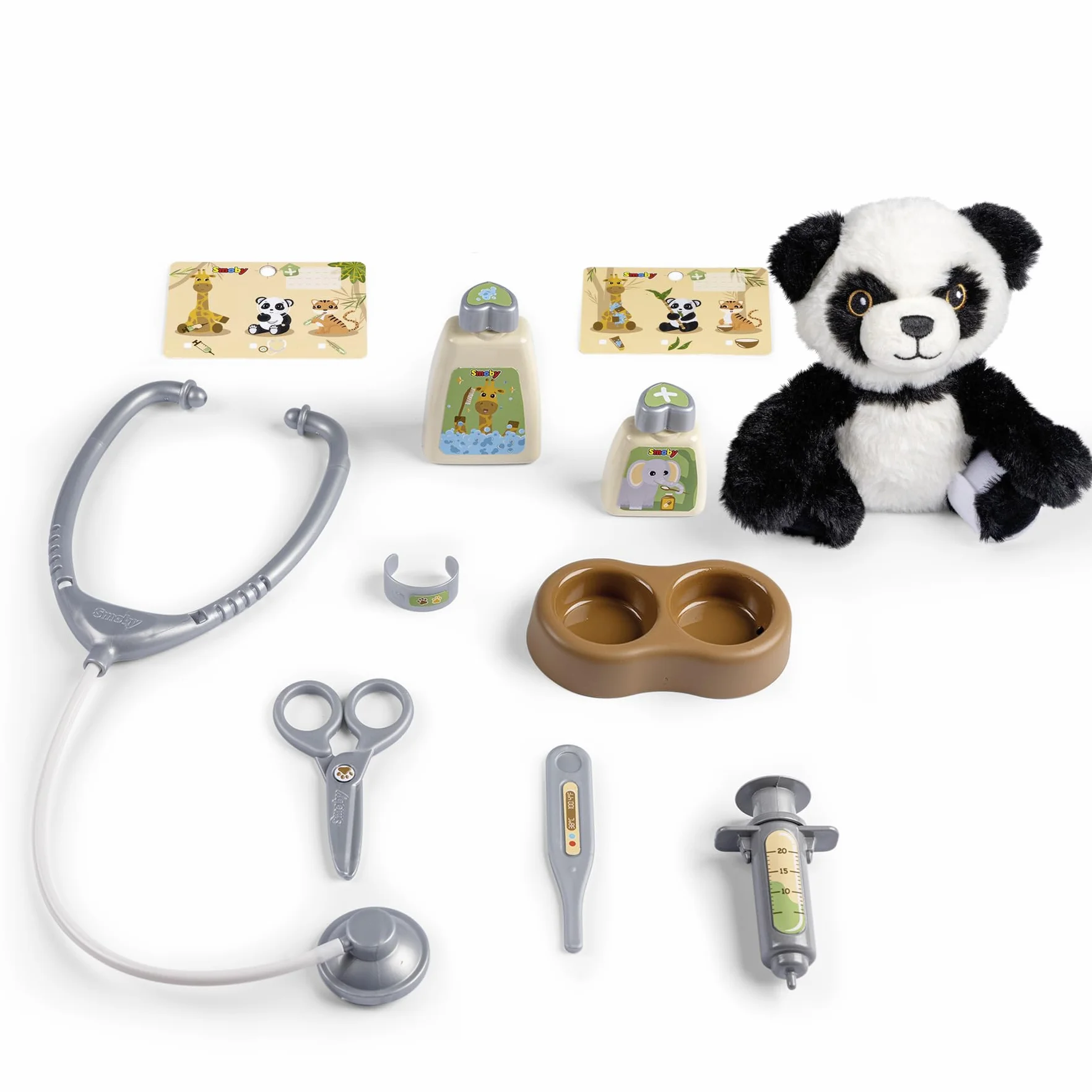 Smoby - 2 w 1 walizeczka weterynaryjna - klatka transportowa - w zestawie pluszowa panda - liczne akcesoria - łatwy transport - od 3 lat - wyprodukowano we Francji