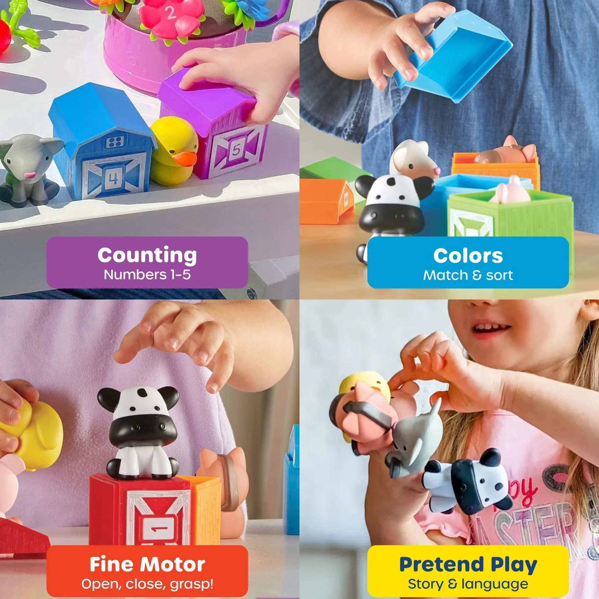 Learning Resources Peekaboo Nauka Farm 5 Dwa-Kawałek Barns