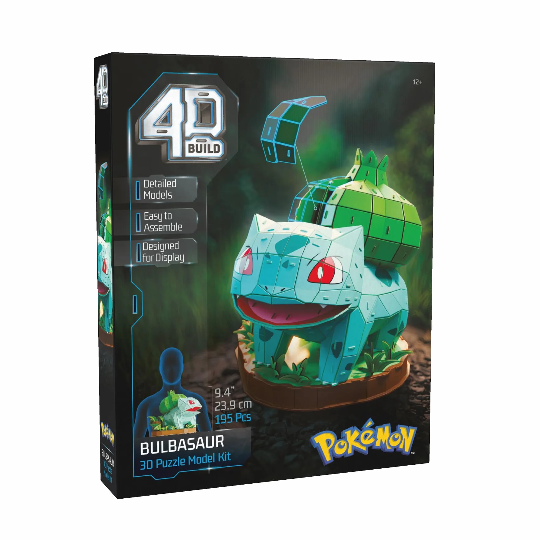 4D Build, Pokémon Bulbasaur – zestaw 3D do składania, Pokémony do kolekcjonowania, Puzzle 3D dla dorosłych i nastolatków, 195 elementów, dla osób w wieku od 12 lat