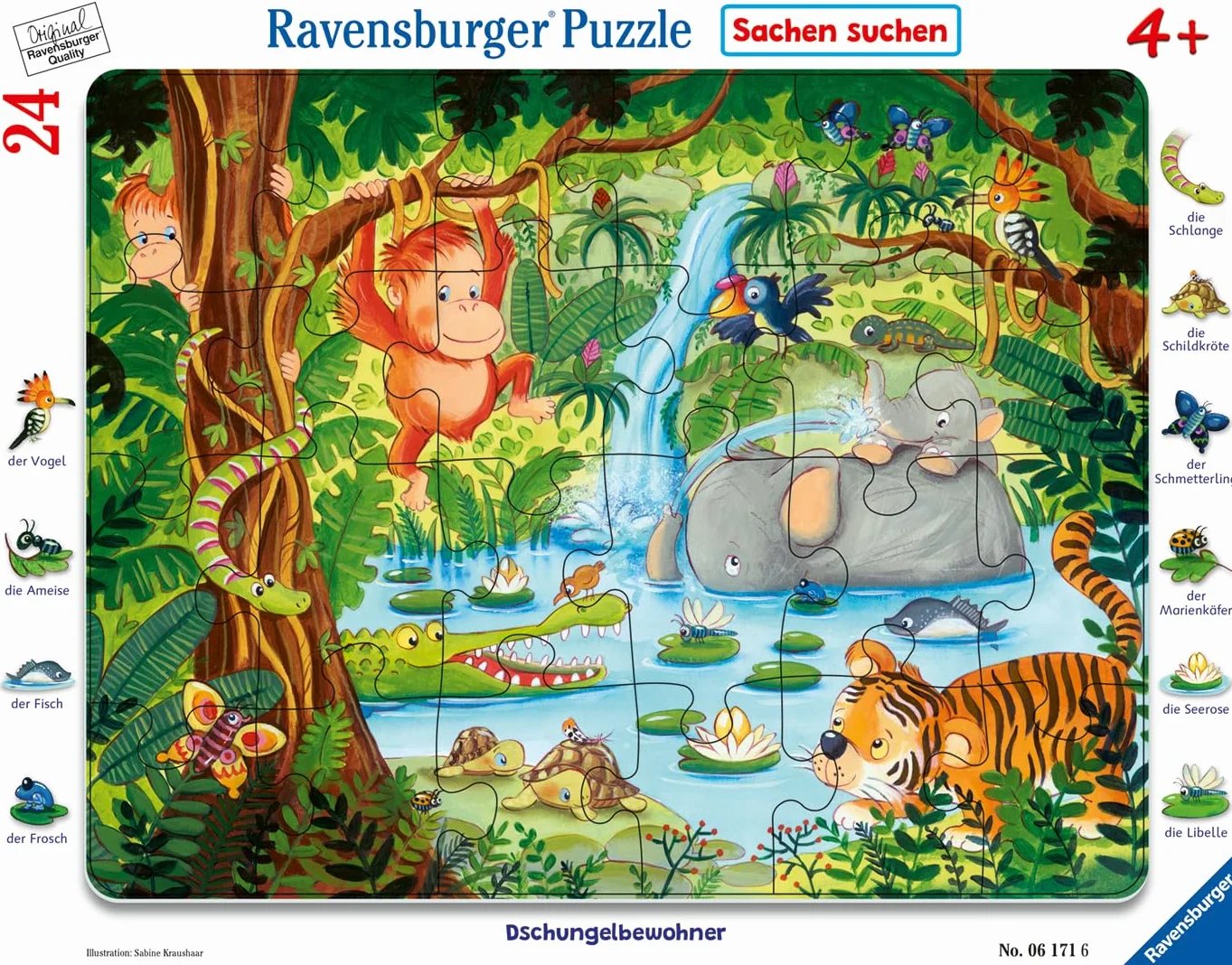 Dschungelbewohner - Puzzle mit 24 Teilen