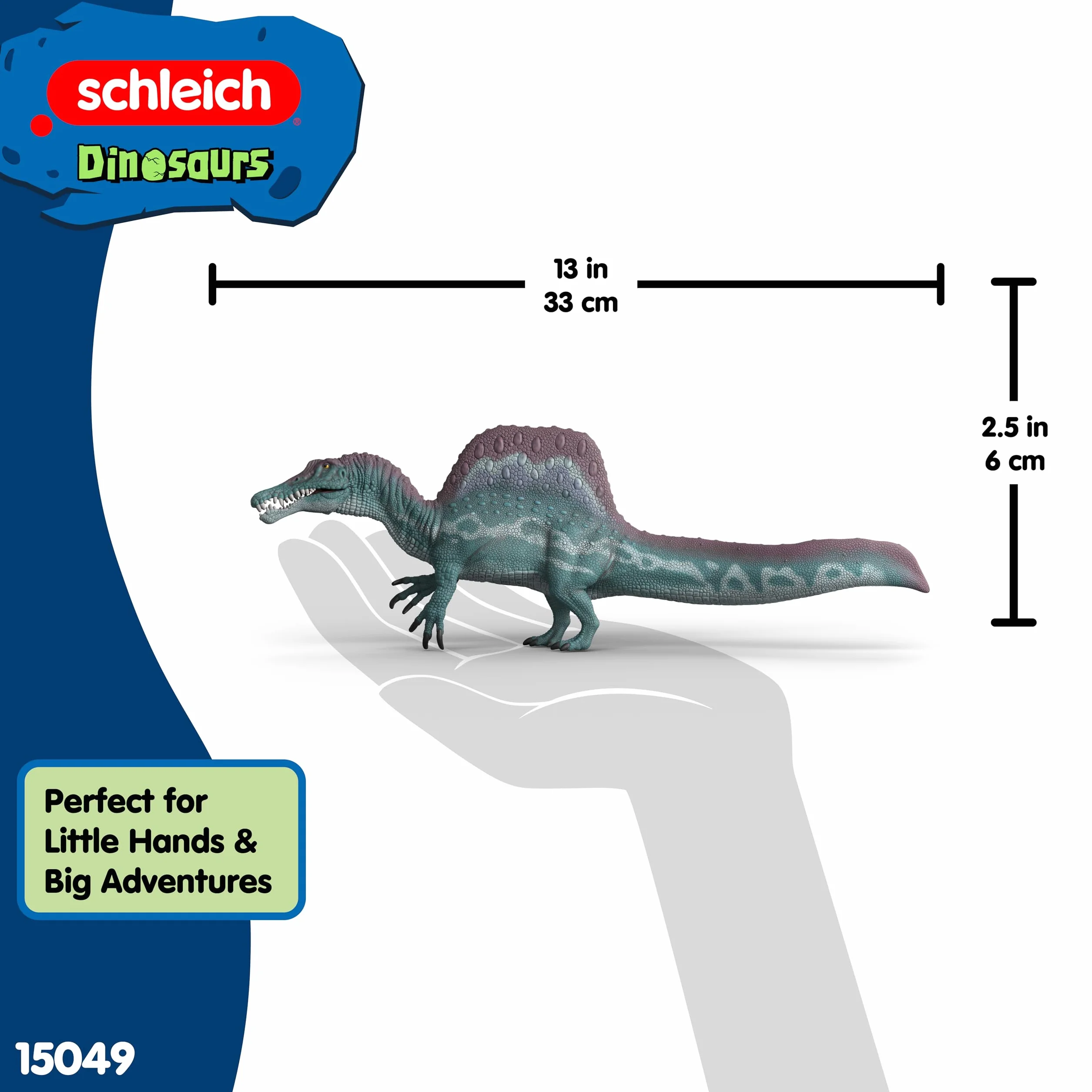 schleich DINOSAURS | Spinozaur 15049 | szczegółowy dinozaur z ruchomą szczęką | Kolekcjonerskie zabawki dinozaurów | Prezent dla dzieci | Zabawki dinozaurów od 3 lat | 33 x 12 x 6 cm