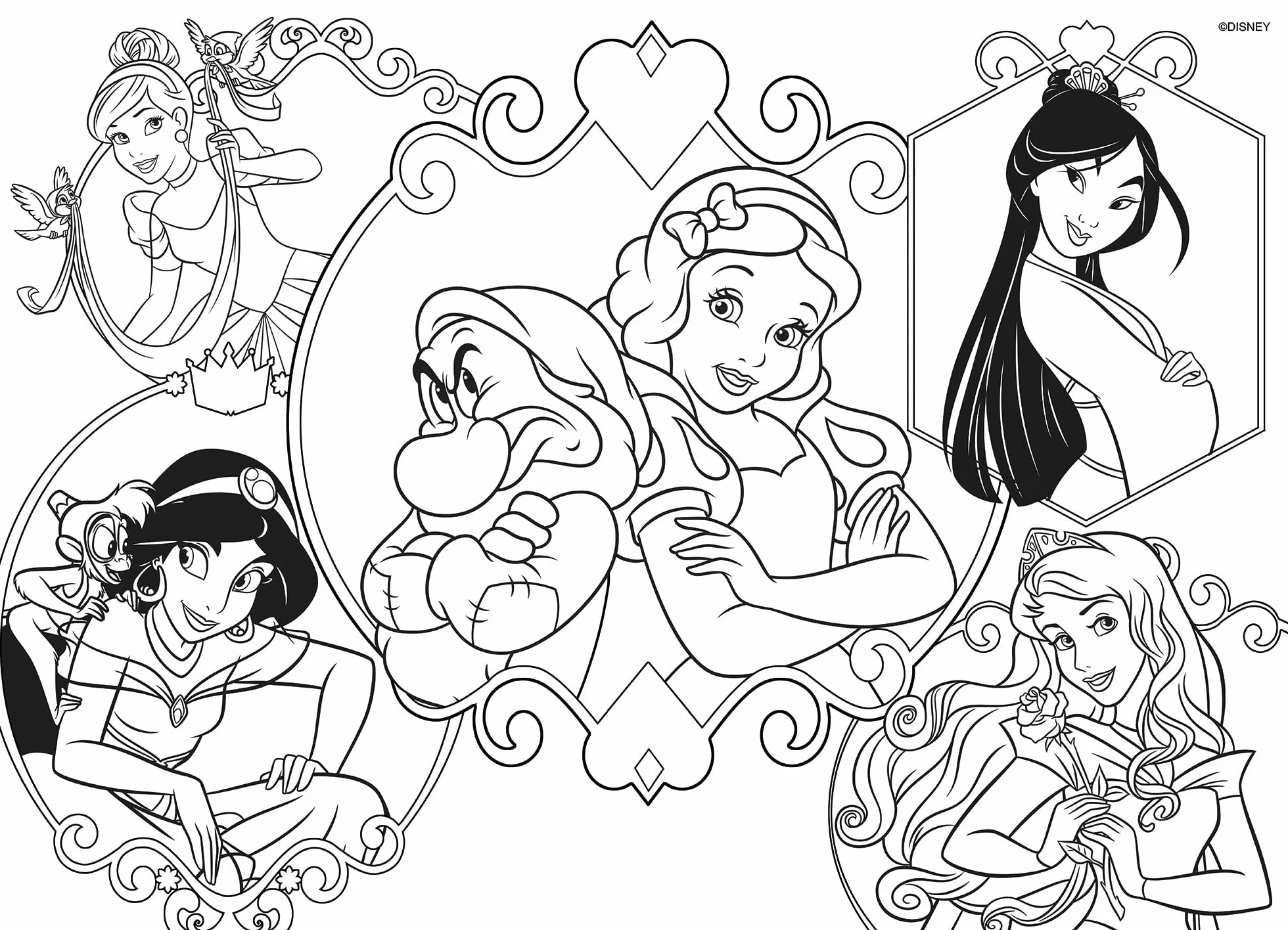 Lisciani Gry - Disney Puzzle Maxifloor 2 X 24 Princess, 91720