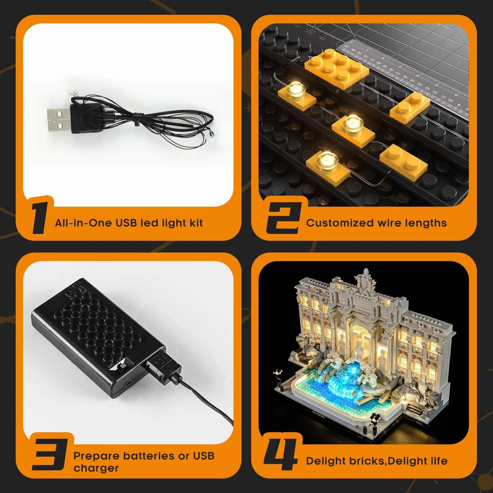 LIGHTAILING Zestaw świateł do Lego-21062 Fontanny di Trevi - model z klocków - nie wymienione na modelu