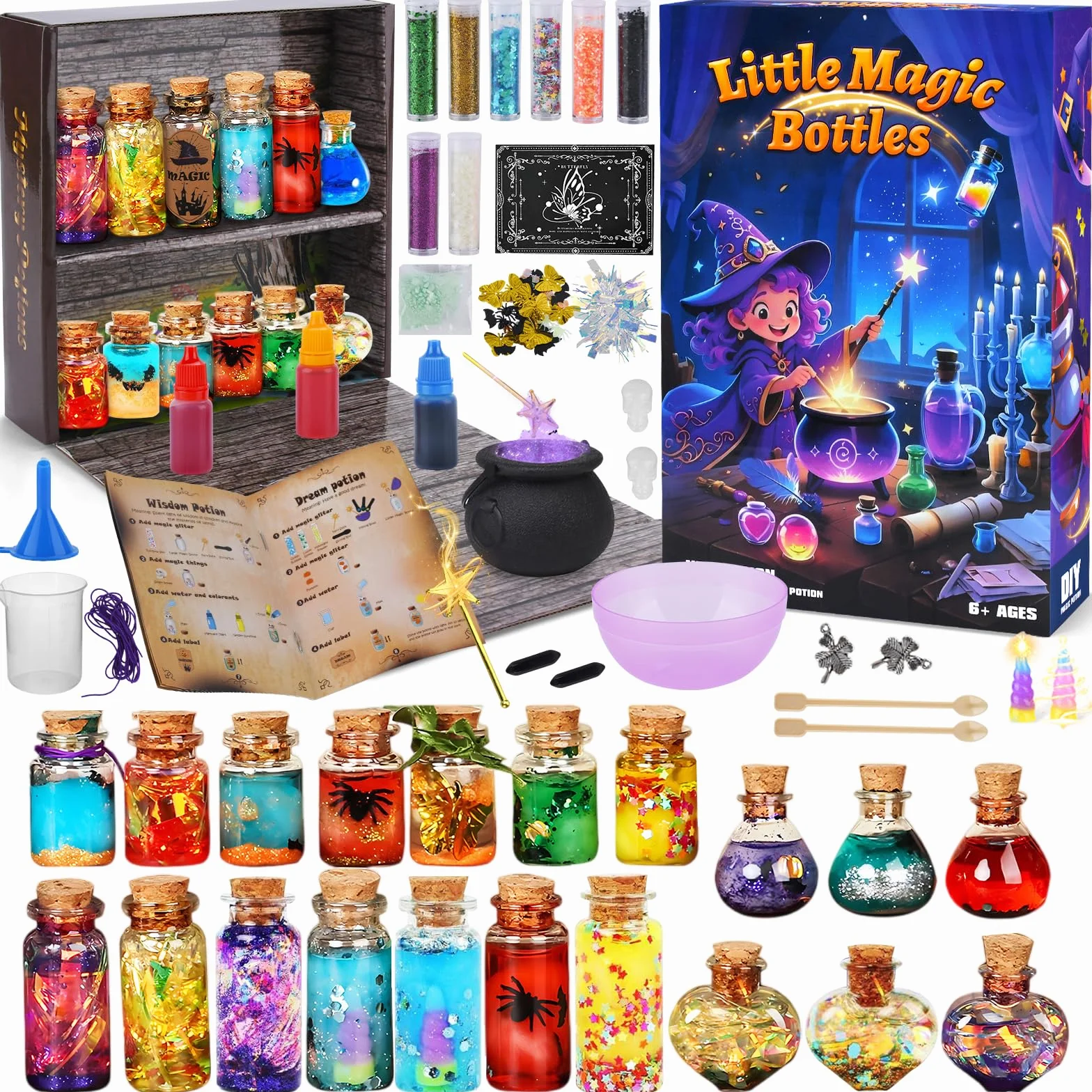 UCAMP Kreatywny Prezent Diy Dla Dzieci,Zestaw do Robienia Magicznych EliksiróW,Butelki Z Magicznymi Eliksirami,Zabawki do Majsterkowania,Prezenty śWiąTeczne Dla Dzieci