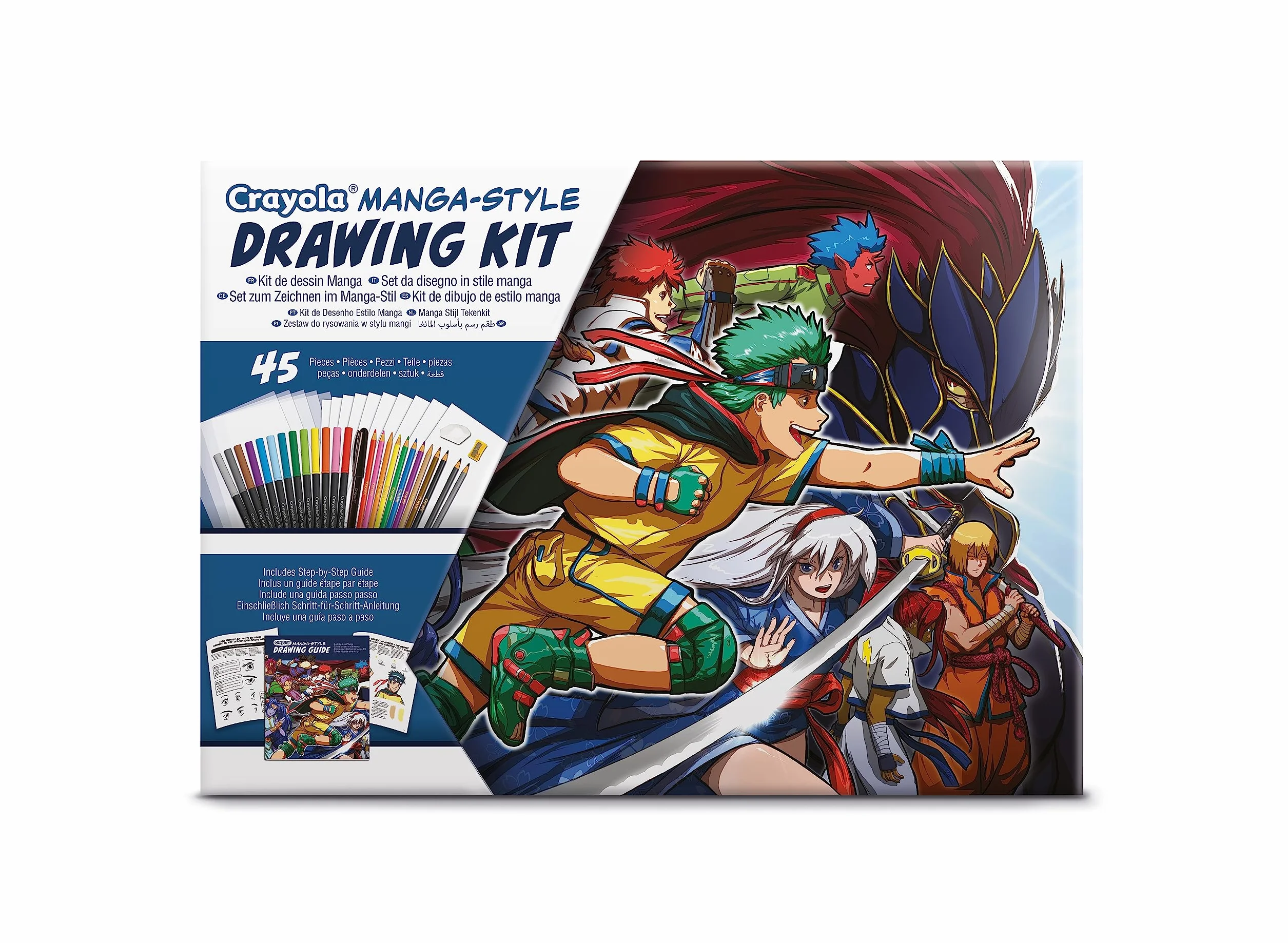 Crayola Zestaw do rysowania mangi 45 elementów dla dzieci od 8 lat