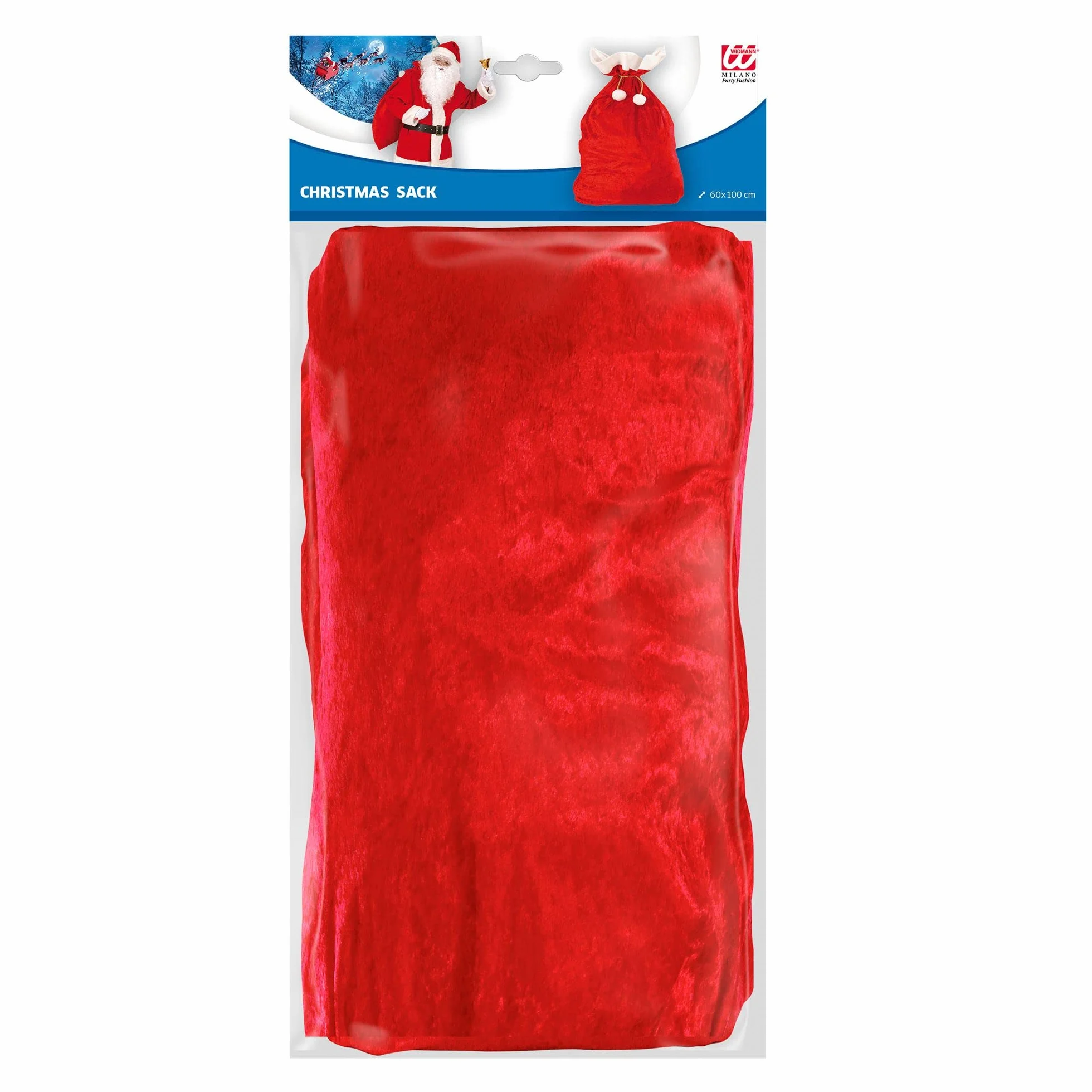 WIDMANN MILANO Worek Mikołaja aksamitny 60 x 100 cm czerwono-biały