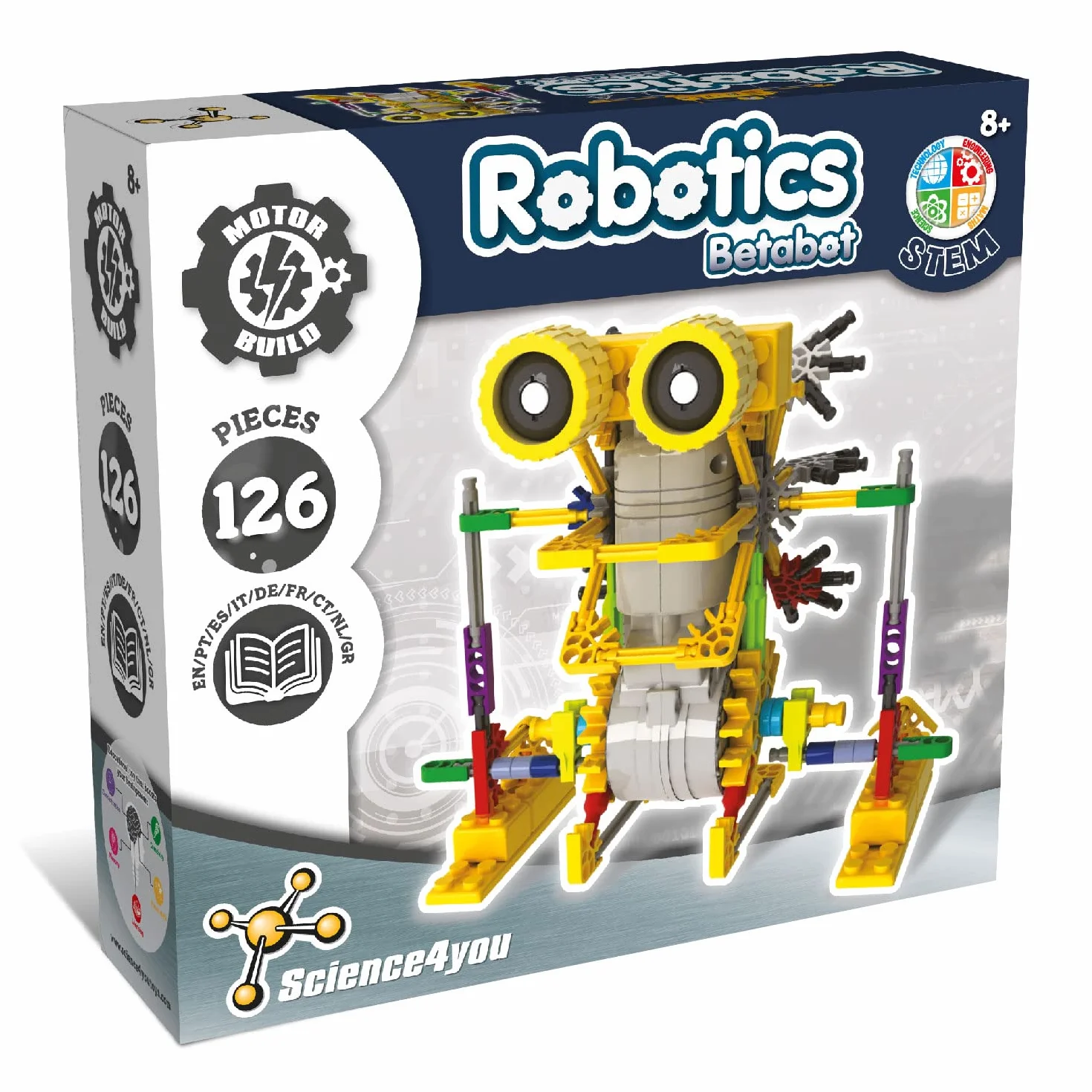 Science4you - Robotyka Betabot, robot do samodzielnego budowania z tym zestawem klocków, zabawka edukacyjna UNT, dla dzieci od 8 lat, 23 x 6,5 x 22