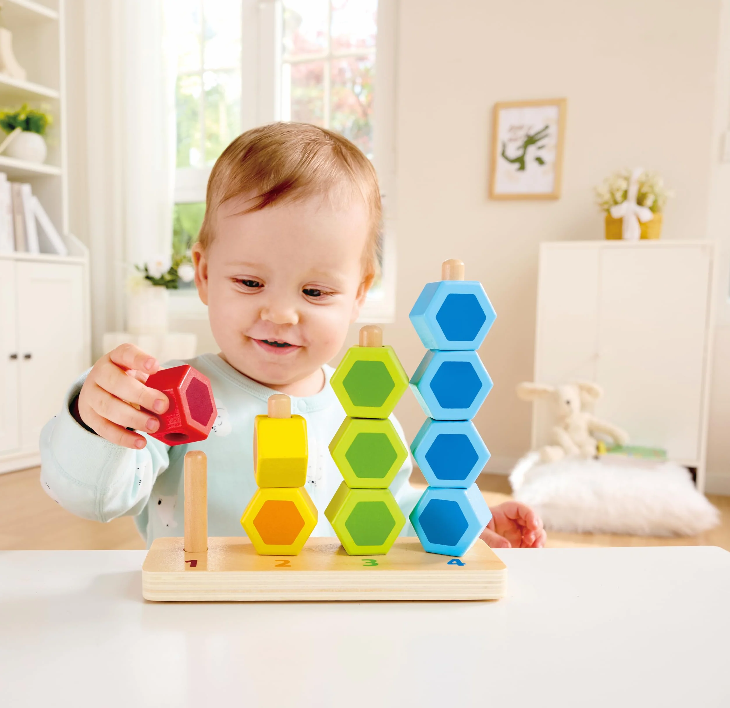 Hape E0504 Counting Stacker - Colourful Educational Wooden Toy