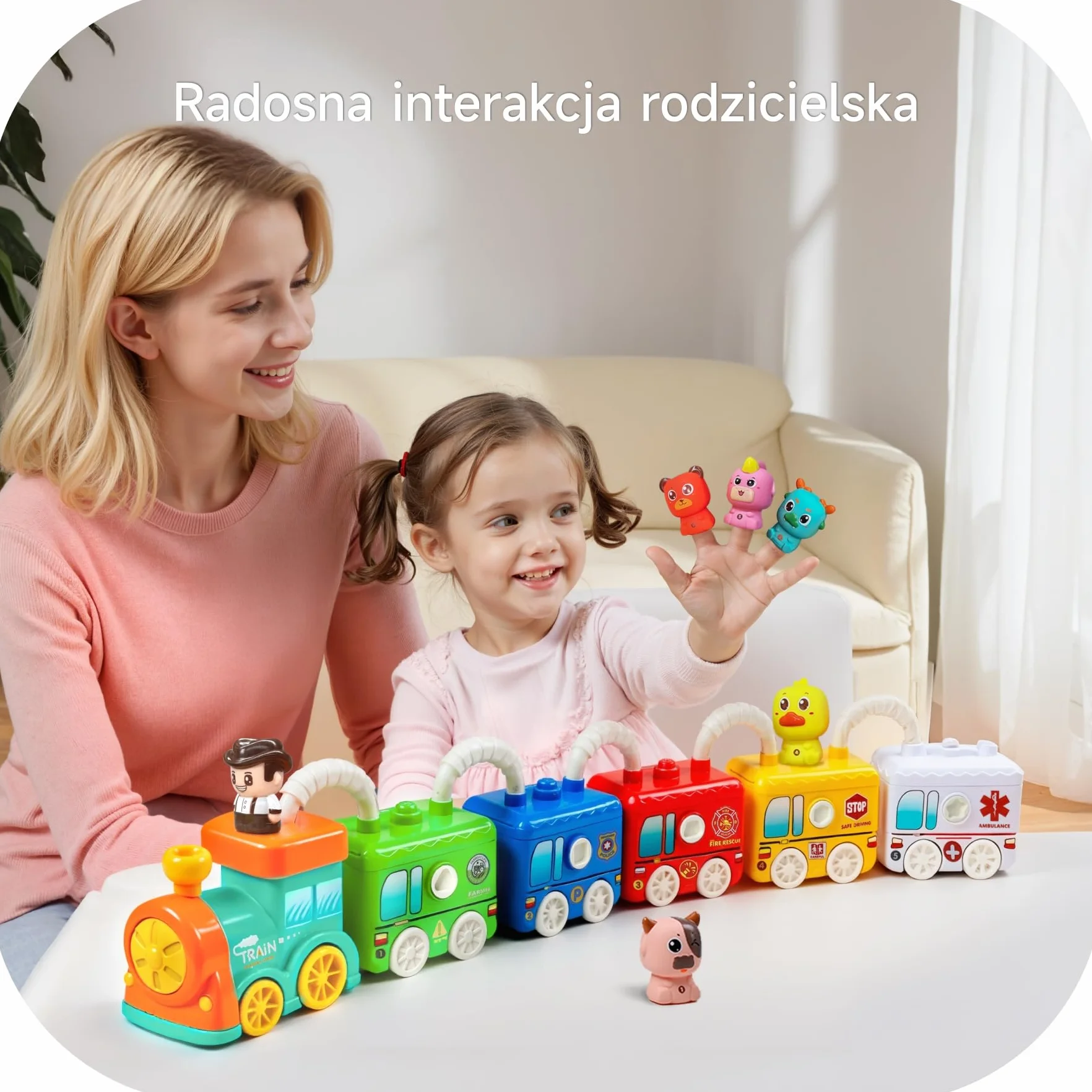 Zabawka Montessori Pociąg od 2 lat - Pociąg Edukacyjny z 5 Zamkami i Zwierzętami, Zabawka Edukacyjna dla Dzieci w Wieku 2 3 4 lat, Edukacyjna Zabawka dla Motoryki i Kolorów, Idealny Prezent