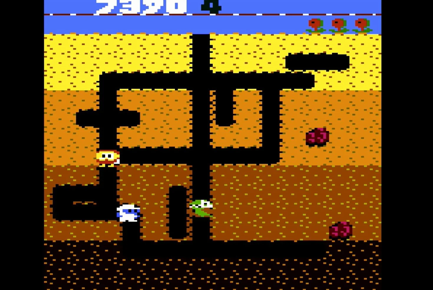 DIG DUG (kompatybilny z systemami gier wideo Atari 2600+, Atari 7800+ i Atari 7800)