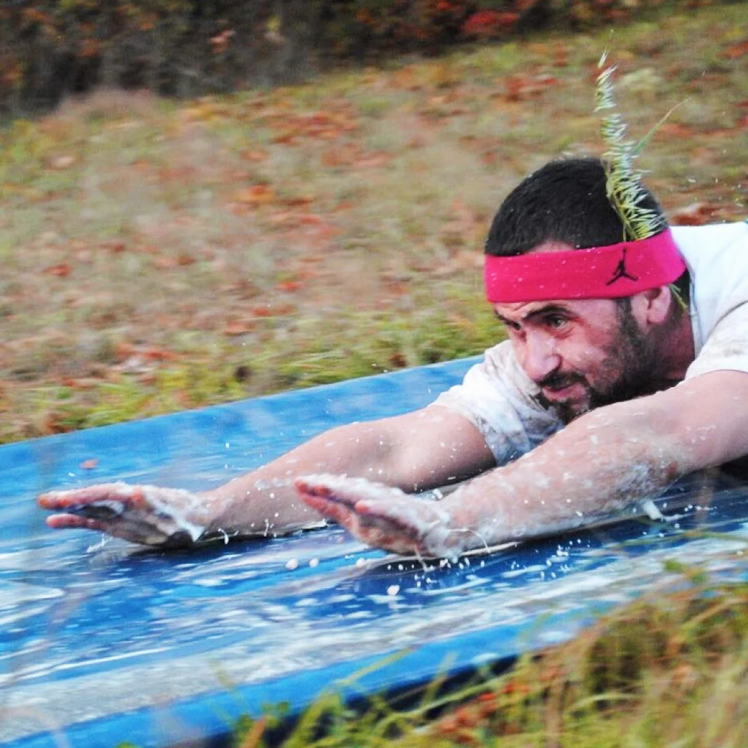 Officiell jätte slip och glid XXL | 10 meter bild | Högkvalitativ glidmatta | Snabbaste Slip'n Slide | Starkaste vattenrutschbanan | Utomhusvattensport | Spel | 100% kul | Husfest | OriginalCup®