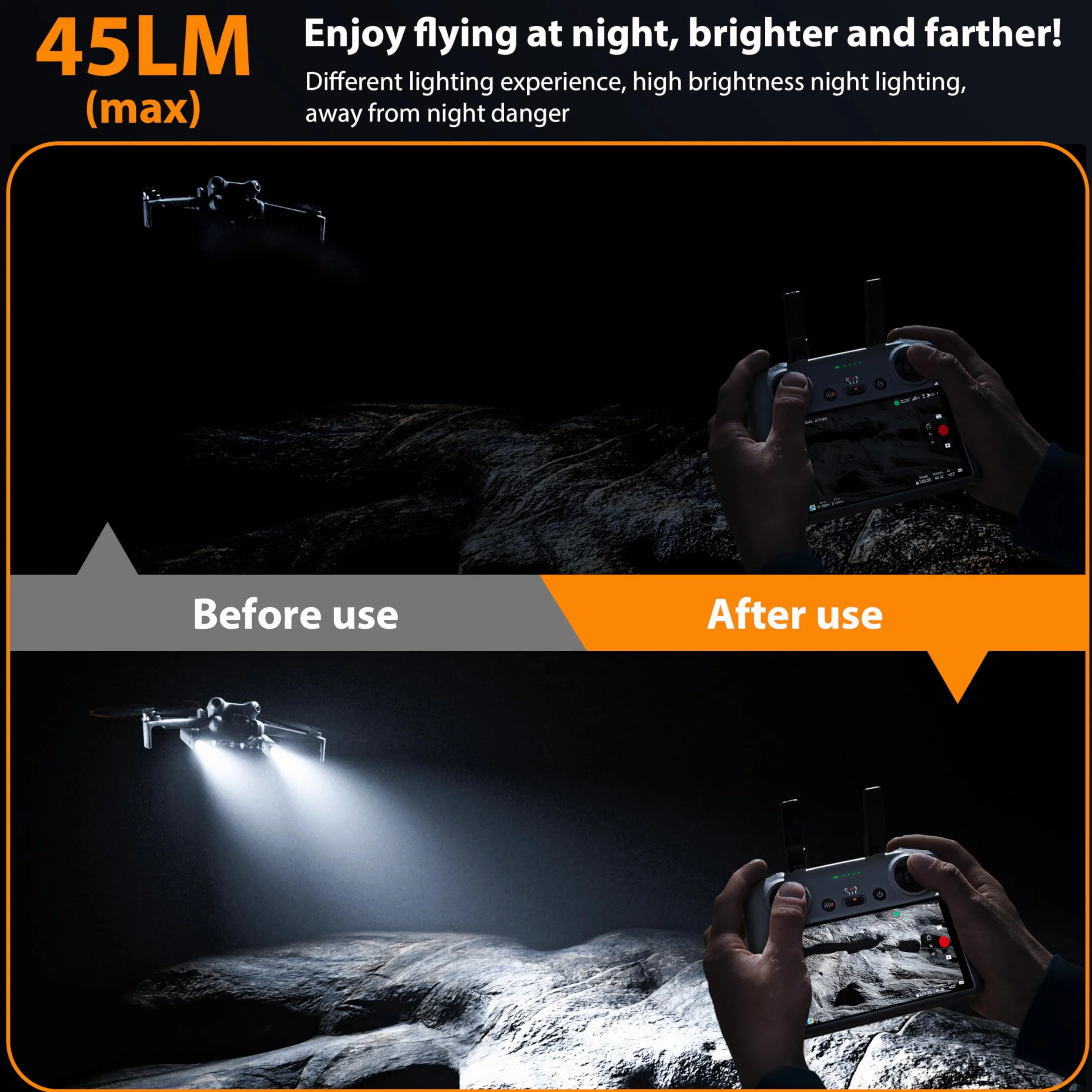 STARTRC Mini 4 Pro LED Lampka Nocna do Nawigacji, Reflektor z Uchwytem, Ochrona Przed Kolizją dla DJI Mini 4