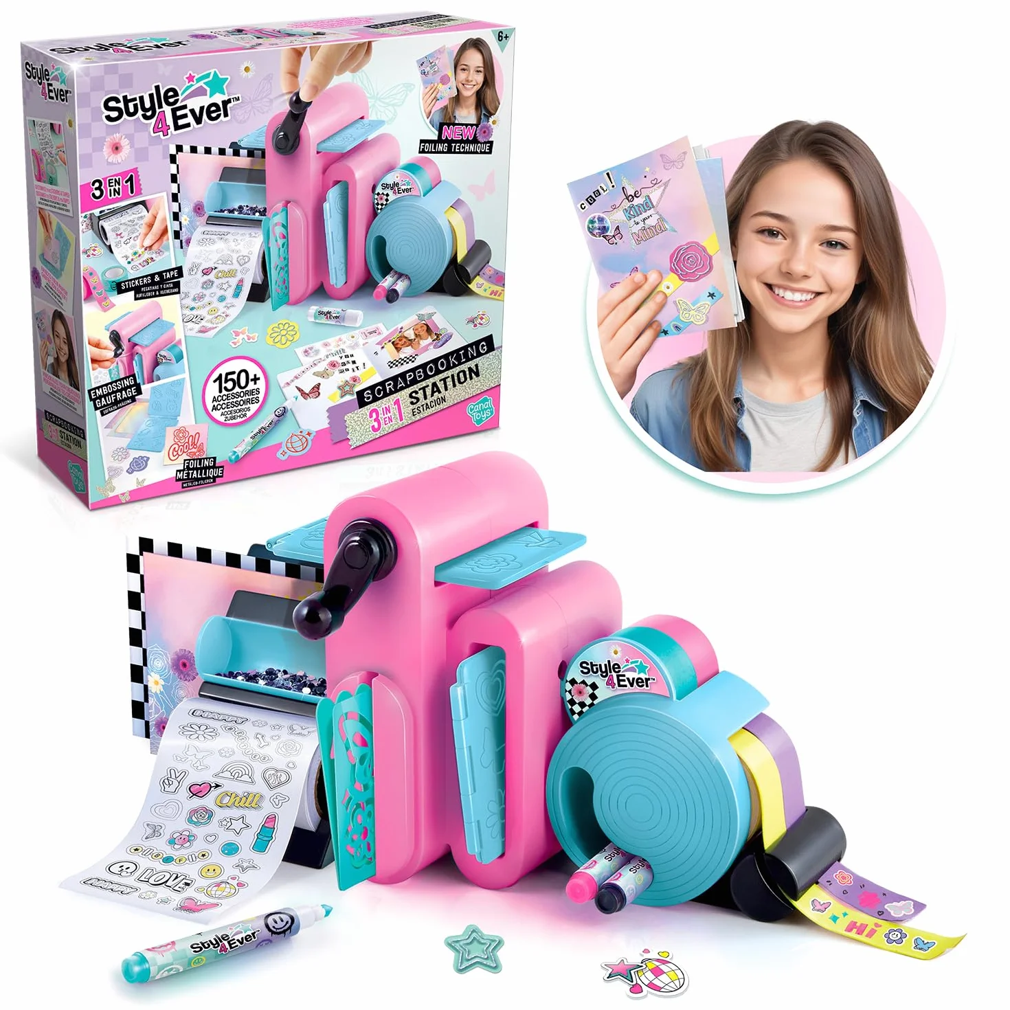 Canal Toys Studio scrapbookingu 3 w 1 150+ akcesoriów do majsterkowania od 6 lat