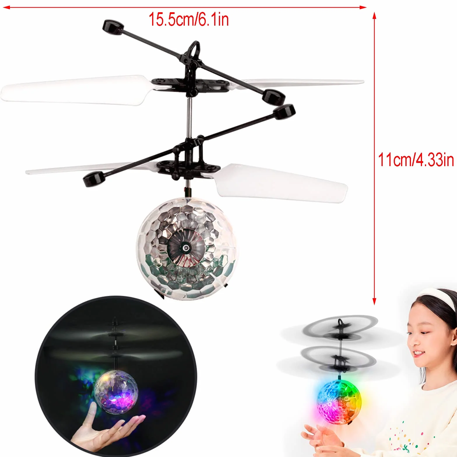 2 szt latające piłki, RC helikoptery z jasnymi diodami LED, latająca zabawka mini Dron zabawka dla dzieci 3 4 5 6 7 8 9 10 11 12 lat Boże Narodzenie prezenty na urodziny