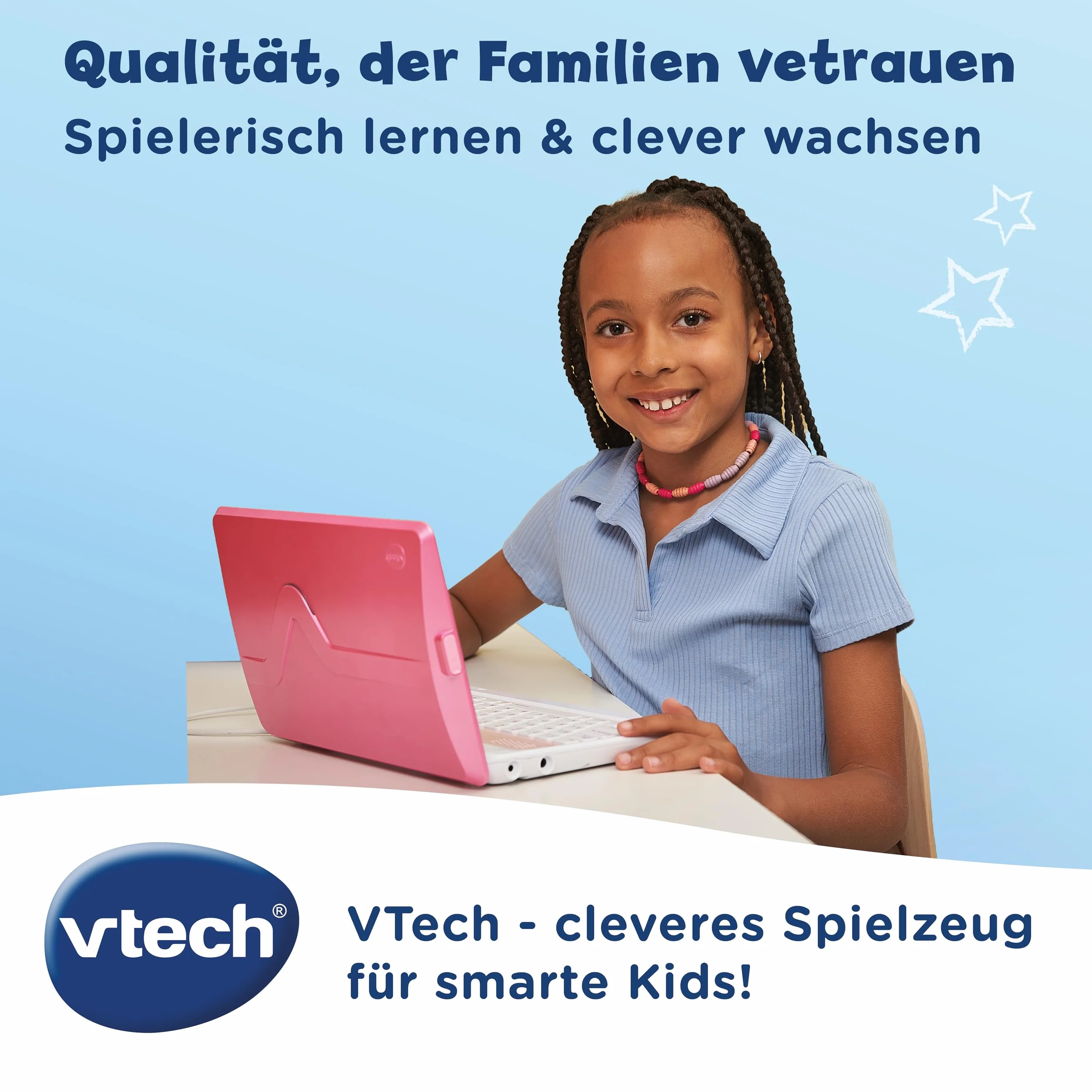 VTech Genio laptop edukacyjny XL różowy – komputer edukacyjny z dużym ekranem LCD o przekątnej 7" z dostępem do Internetu, programem tekstowym i wieloma treściami edukacyjnymi – dla dzieci w wieku