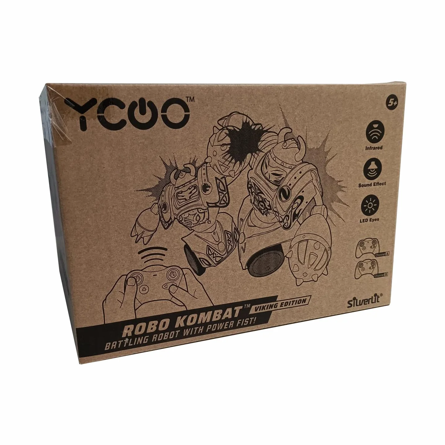 Silverlit-YCOO- Pakiet 2 Pilot zdalnego sterowania Robot Kombat Viking- Opakowanie ekologiczne- Łatwy do rozpięcia-14 cm- Pchnij i uderz przeciwnika, aby się go pozbyć - Dla dzieci w wieku od 5 lat