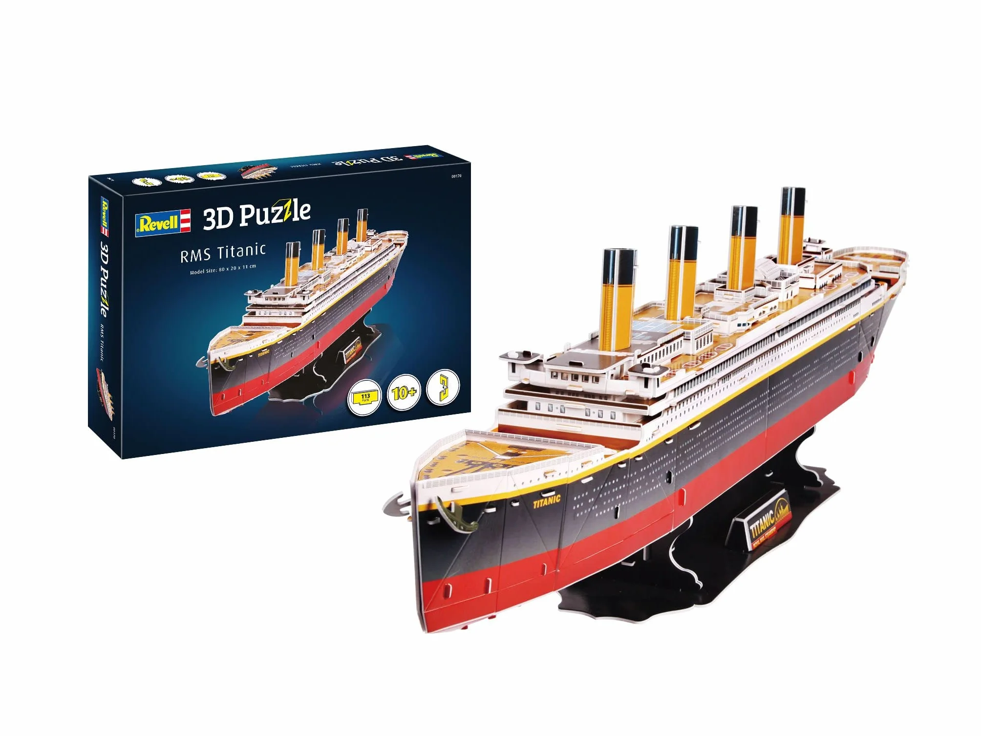 Revell 170 RMS Titanic, prawdopodobnie najbardziej znany świat statków w 3D, zabawa dla młodych i starszych, kolorowa