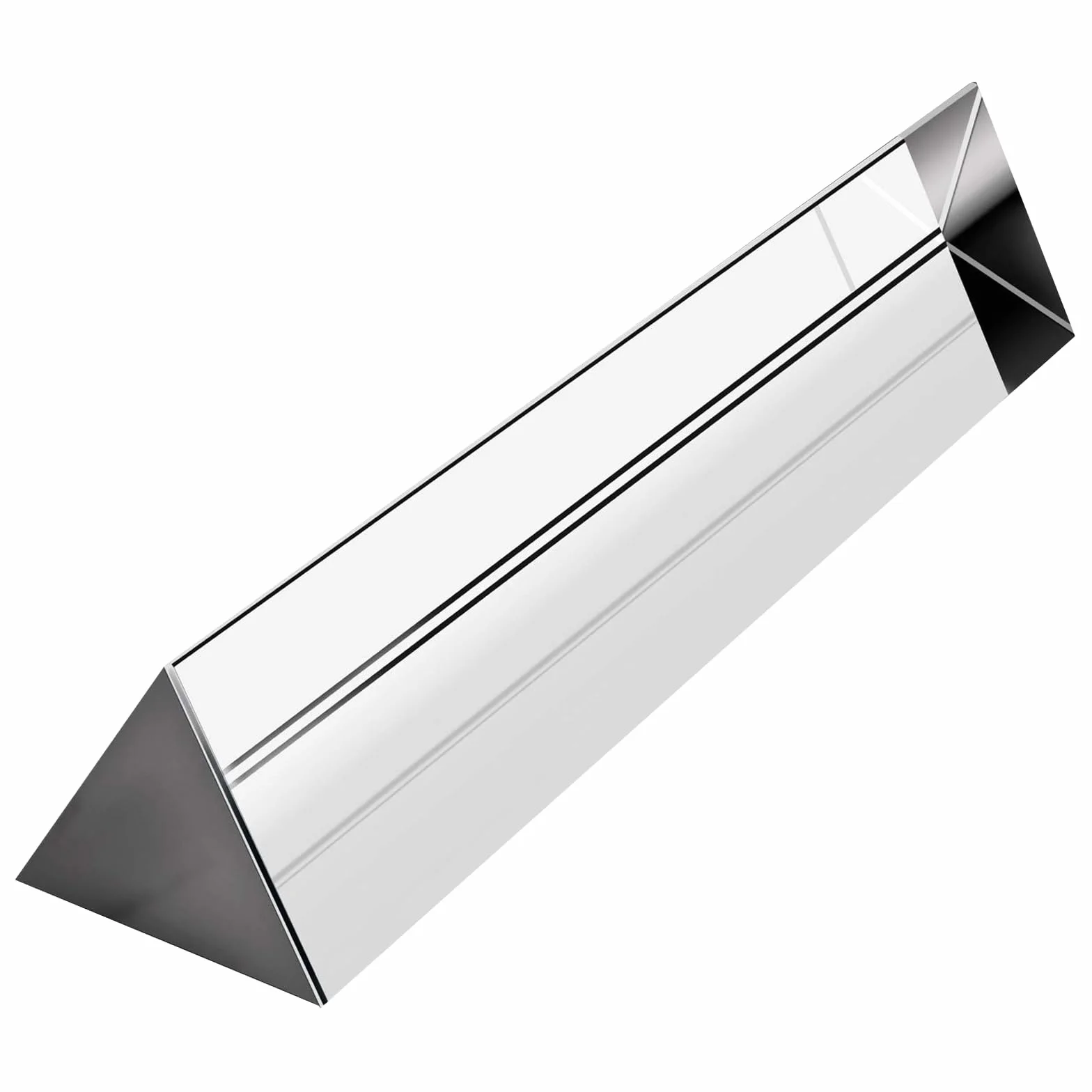 Trójkątny pryzmat 20 cm, kryształowy pryzmat K9, trójkąt, szkło, pryzmat, optyczny, kryształowy pryzmat, trójkątny pryzmat do światła słonecznego i eksperymentów z efektem tęczy