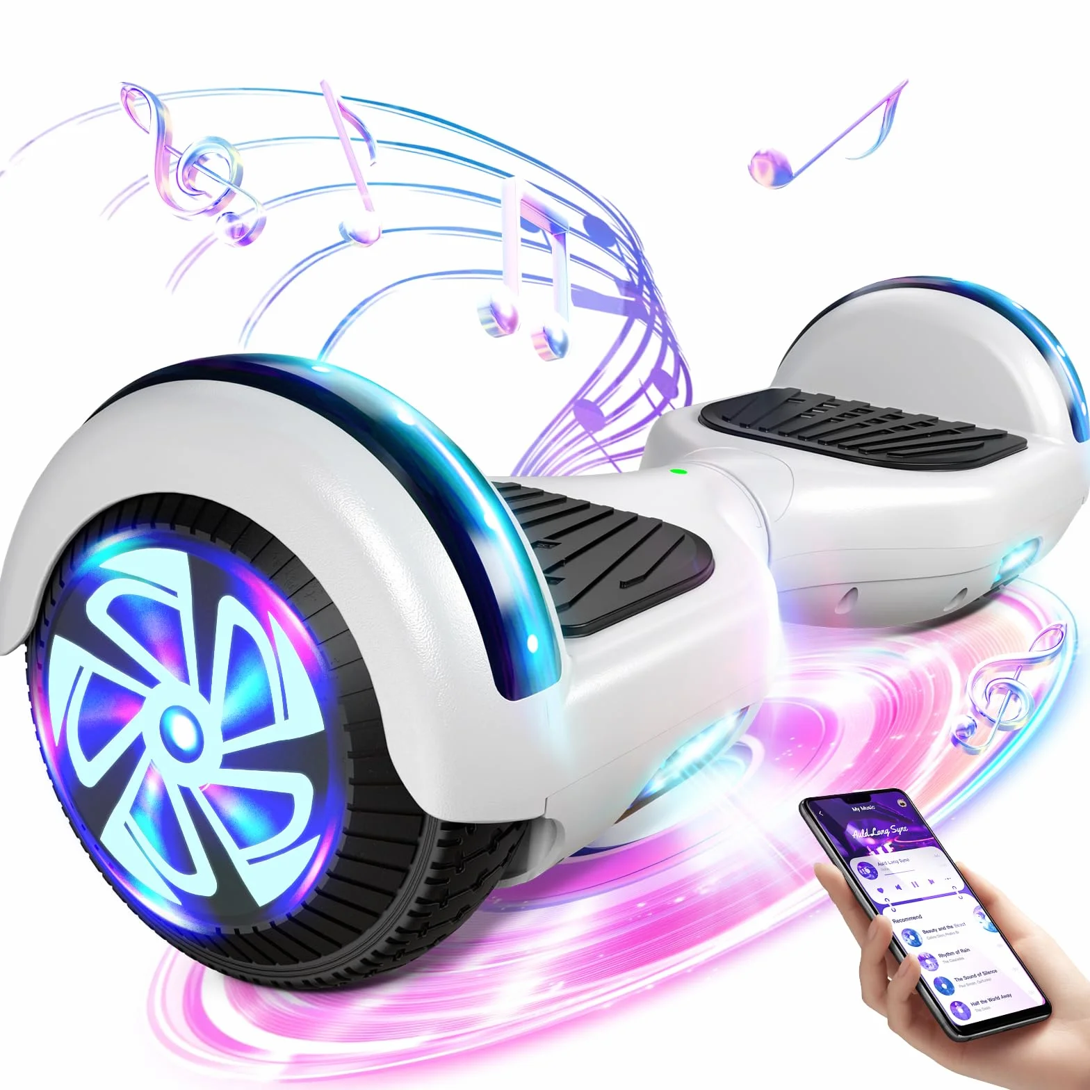 Hoverboard 6.5" Overboard Hover Borad ze światłami LED/Bluetooth, deskorolka hoverboards, prezent dla dzieci