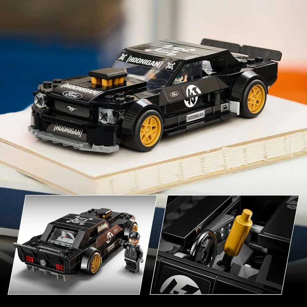 LEGO Speed Champions 65 Ford Mustang Hoonicorn V1 Kena Blocka, zabawka konstrukcyjna dla chłopca lub dziewczynki, zestaw z samochodem wyścigowym dla dzieci, pomysł na prezent dla 9-latka 77262