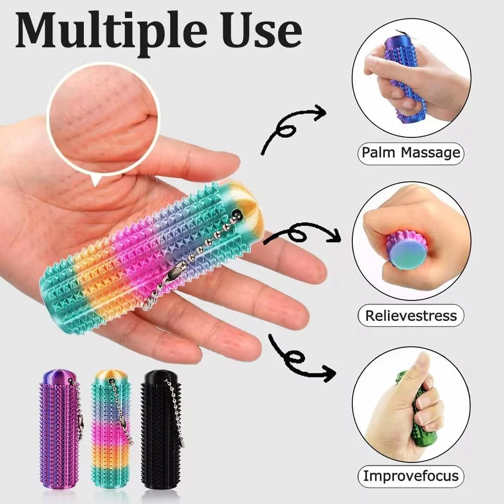 Little Ouchies Pain Fidget, 3 sztuki zabawek Fidget Toys, Pain Stim Spiky Grippie Keychain, zabawki antystresowe, dla dorosłych, do redukcji stresu, zabawka sensoryczna, prezent