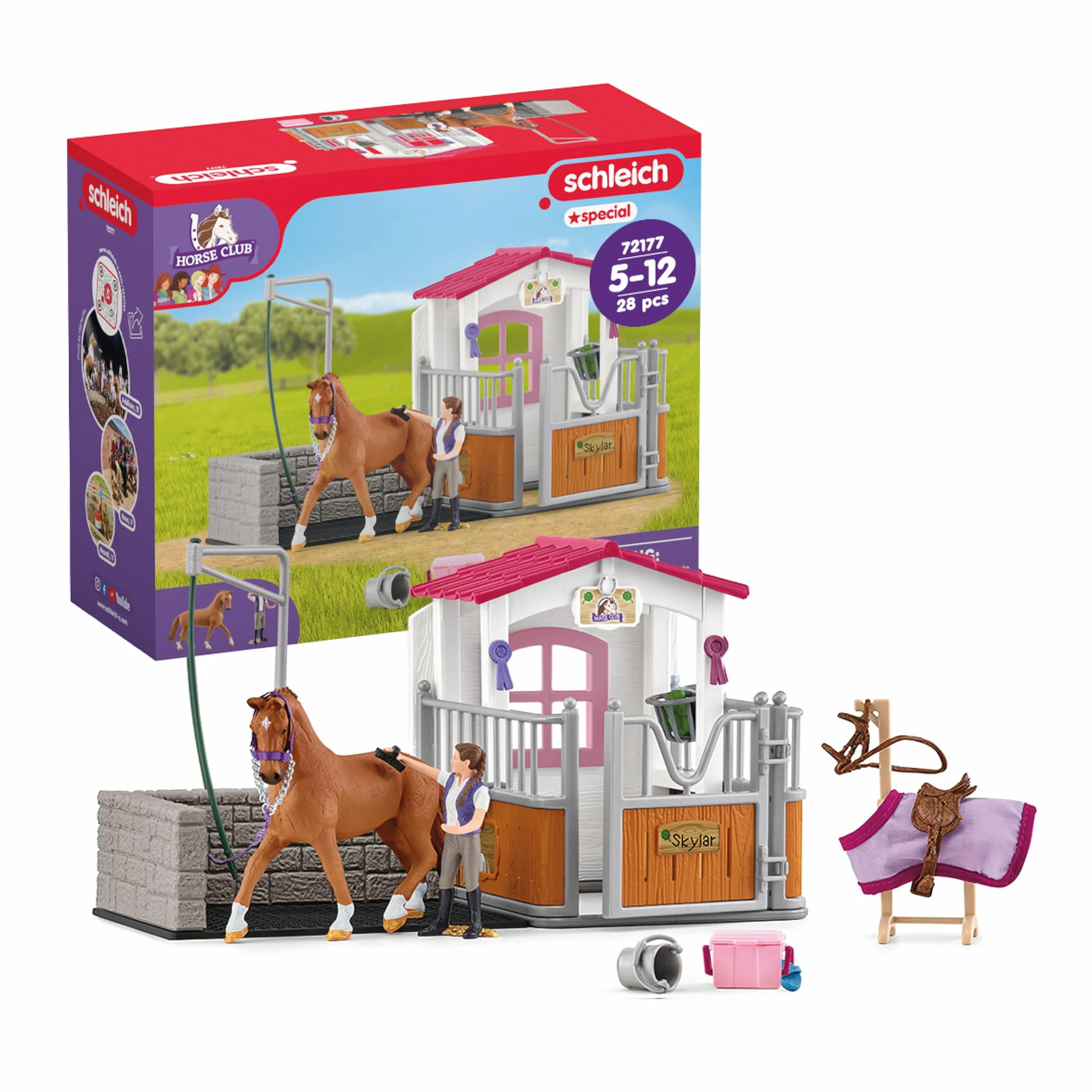 Schleich Horse Club Paardenbox met Wasplaats 72177 Exclusief