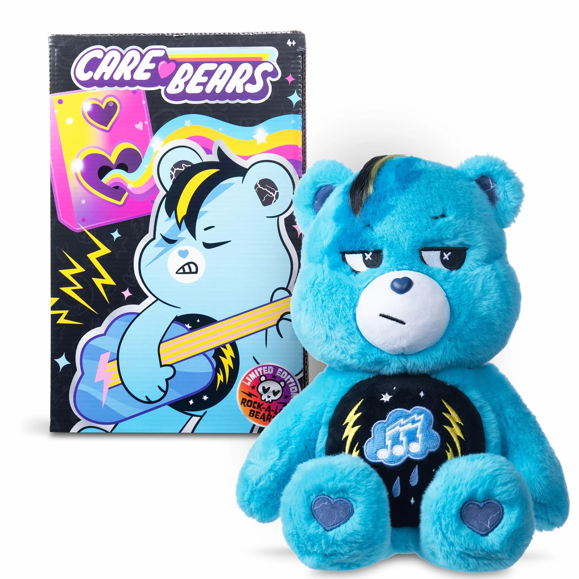 Basic Fun Care Bears 22 cm Maskotka Pluszowa Rock Theme – Grumpy Bear – Edycja ekologiczna – Dla dzieci i fanów