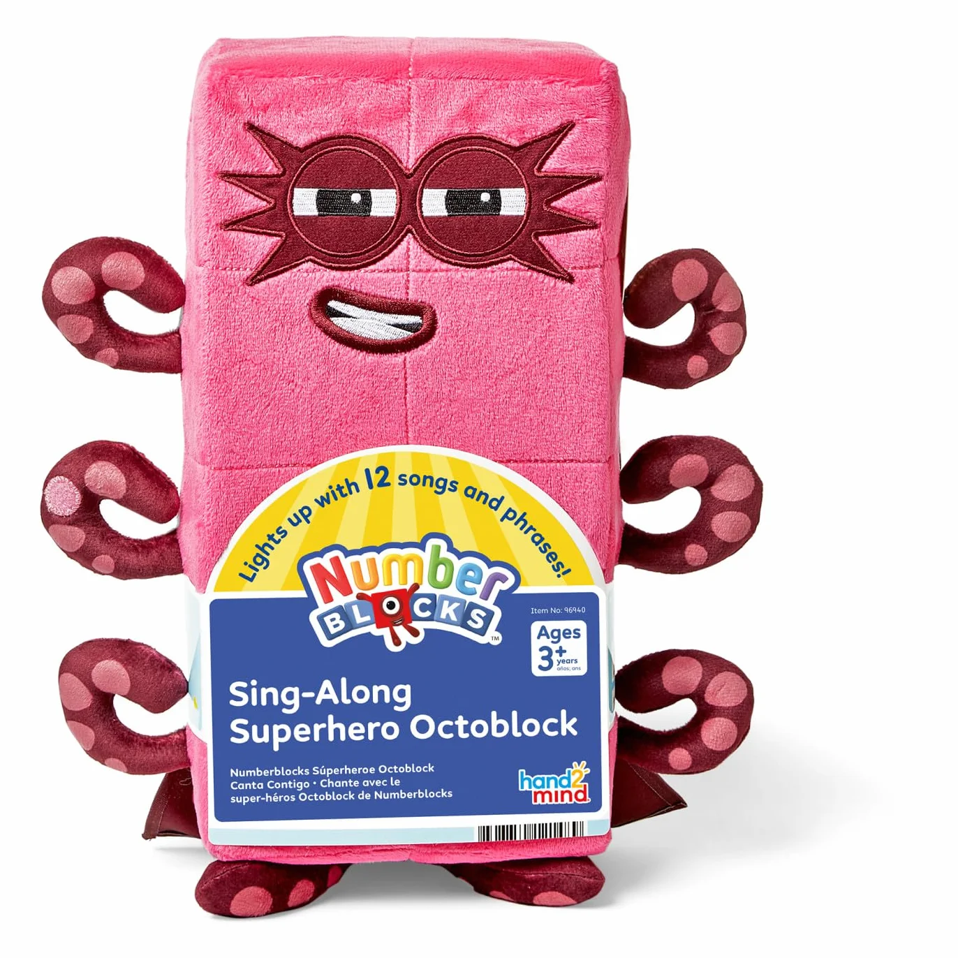 Learning Resources Numberblocks Sing-Along Superhero Octoblock, Interaktywna Pluszowa Cyfra, Wielokolorowe HM96940-UK