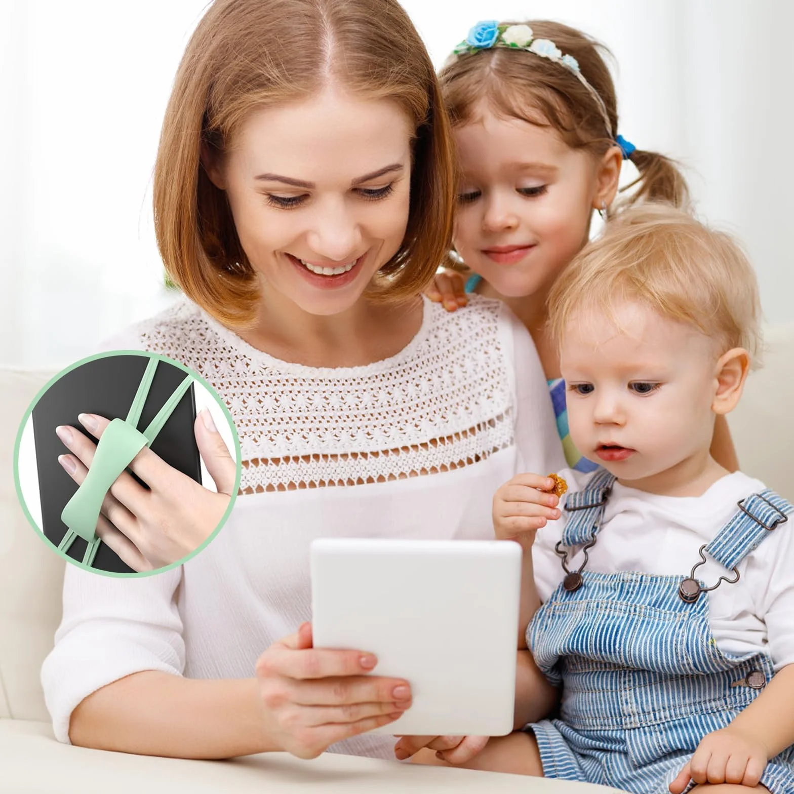 Yisto uchwyt na palec do tabletu, uniwersalny uchwyt na rękę, pasek na rękę do Kindle i tabletów, silikon, przyjazny dla skóry, odpowiedni do czytania łóżka, dla studentów i pracowników biurowych