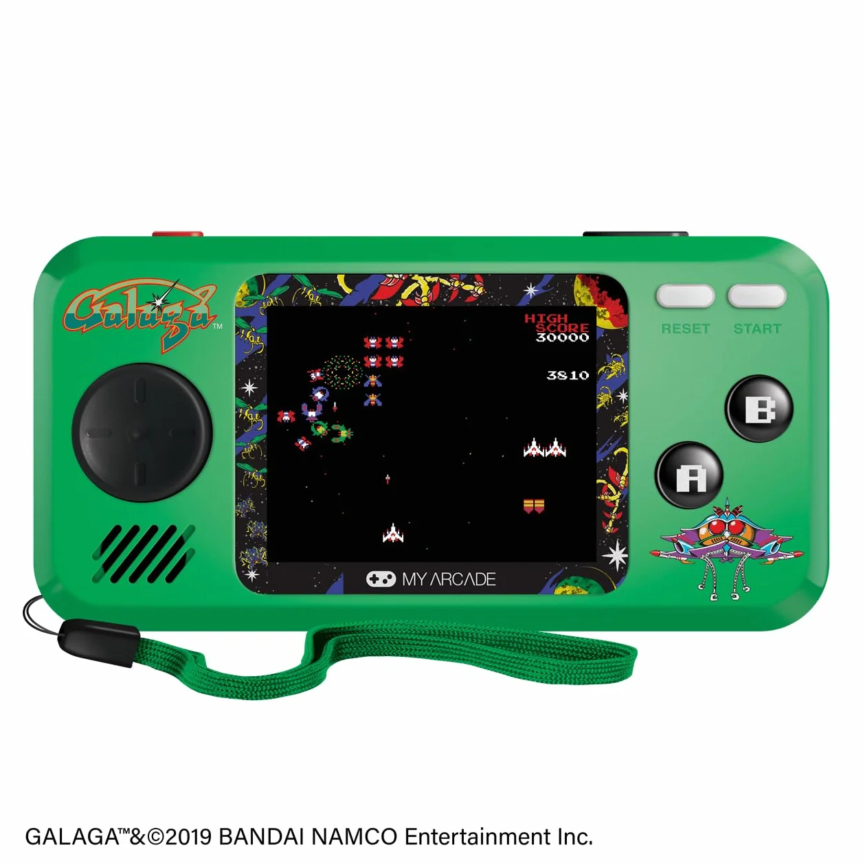 My Arcade Galaga Konsola do Gier Typu Plug & Play, Zielony, 2.75"
