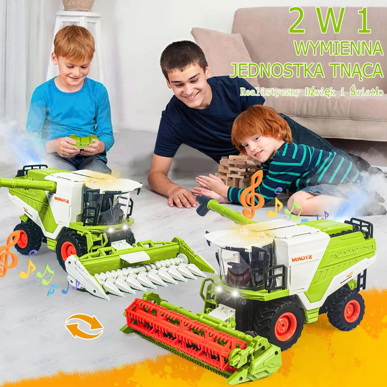 Zdalnie sterowany traktor kombajn zbożowy, traktor zdalnie sterowany kombajn od 3-6 lat, kombajn zabawka, rc buldog, Pojazd, Farma, Rolnictwo, Ciągnik, Maszyna żniwna, Praca w polu, Zabawka