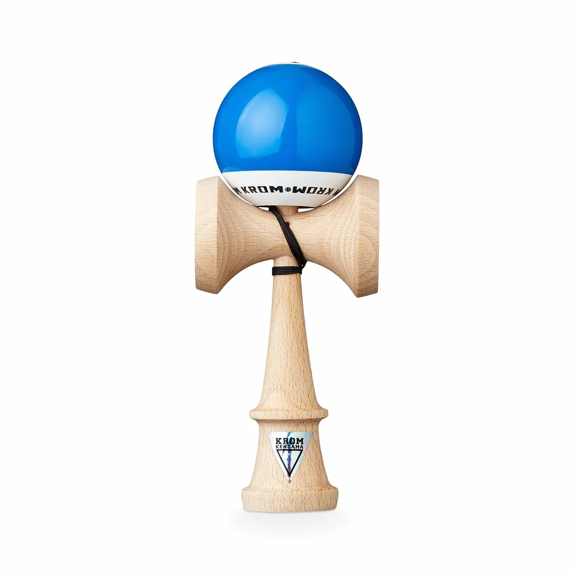 KROM Kendama POP LOL ciemnoniebieski - z certyfikowanego drewna bukowego - wysoka jakość drewna - dla początkujących i profesjonalistów - zestaw: zapasowy sznurek + naklejki