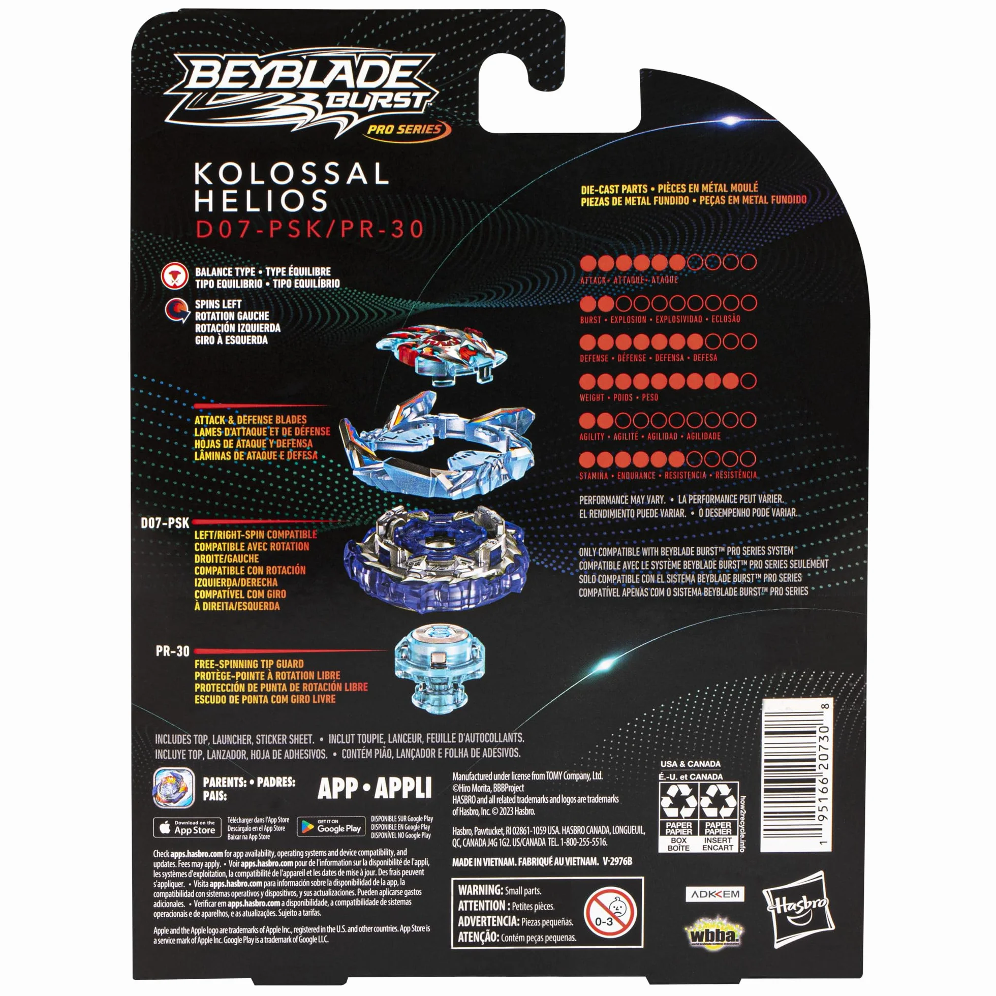 Beyblade Burst Pro Series Colossal Helios Beyblade Starter Pack, typ równowagi spinning top z Beyblade Starter