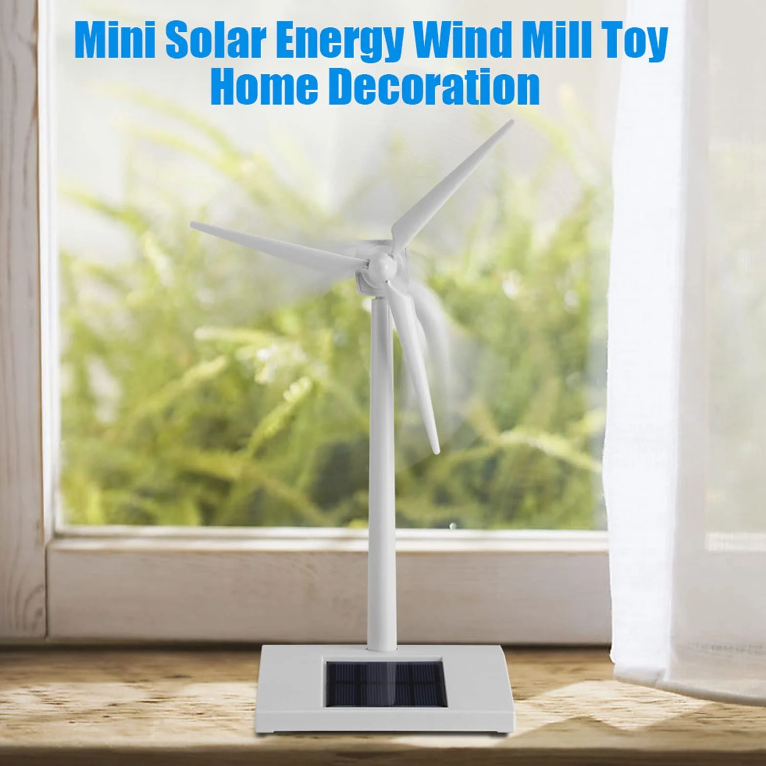 Nikou Miniaturowy model wiatraka słonecznego, miniaturowy model energii słonecznej, stacjonarna turbina wiatrowa, zasilana energią słoneczną, naukowe narzędzie edukacyjne dla dzieci, dekoracja biurka